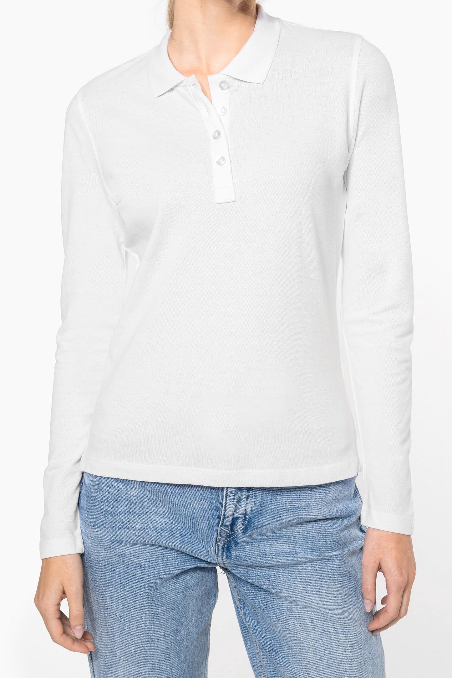 K257C - Polo piqué donna manica lunga