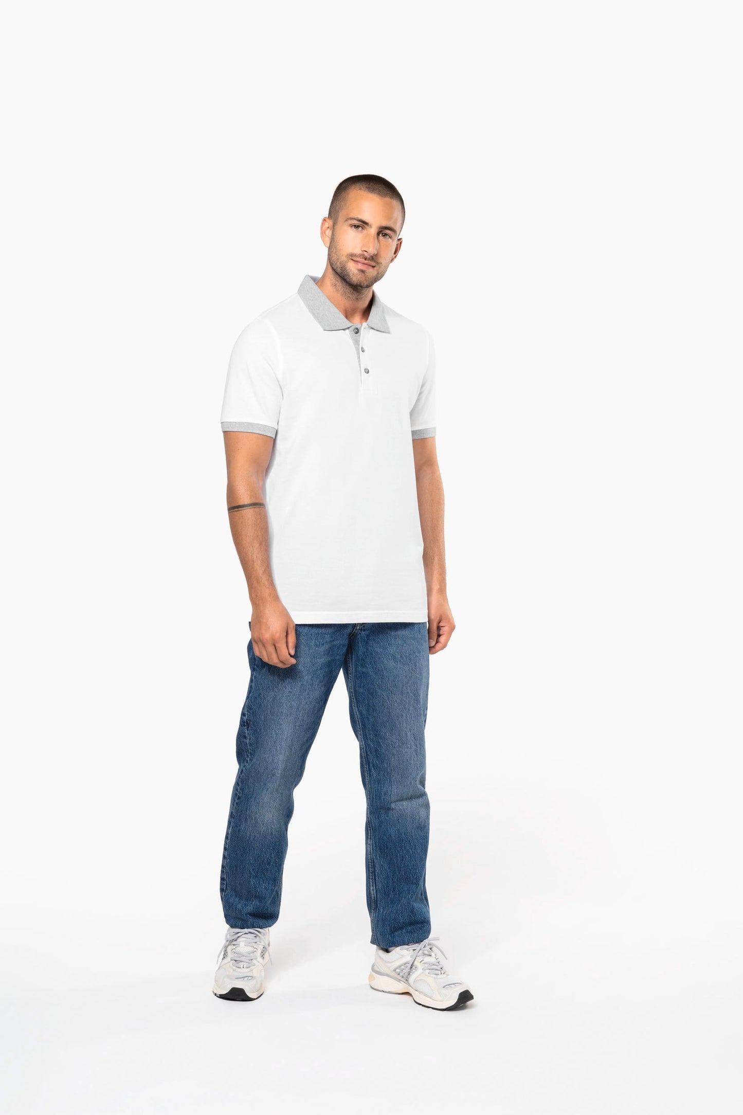 K258 - Polo piqué uomo bicolore