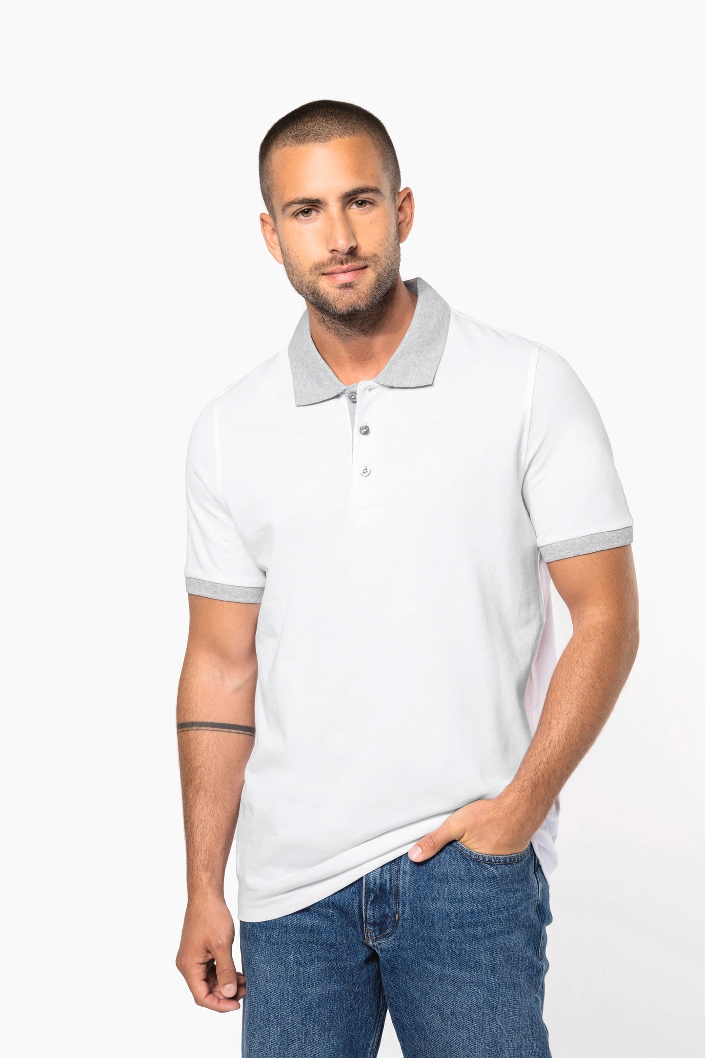 K258 - Polo piqué uomo bicolore