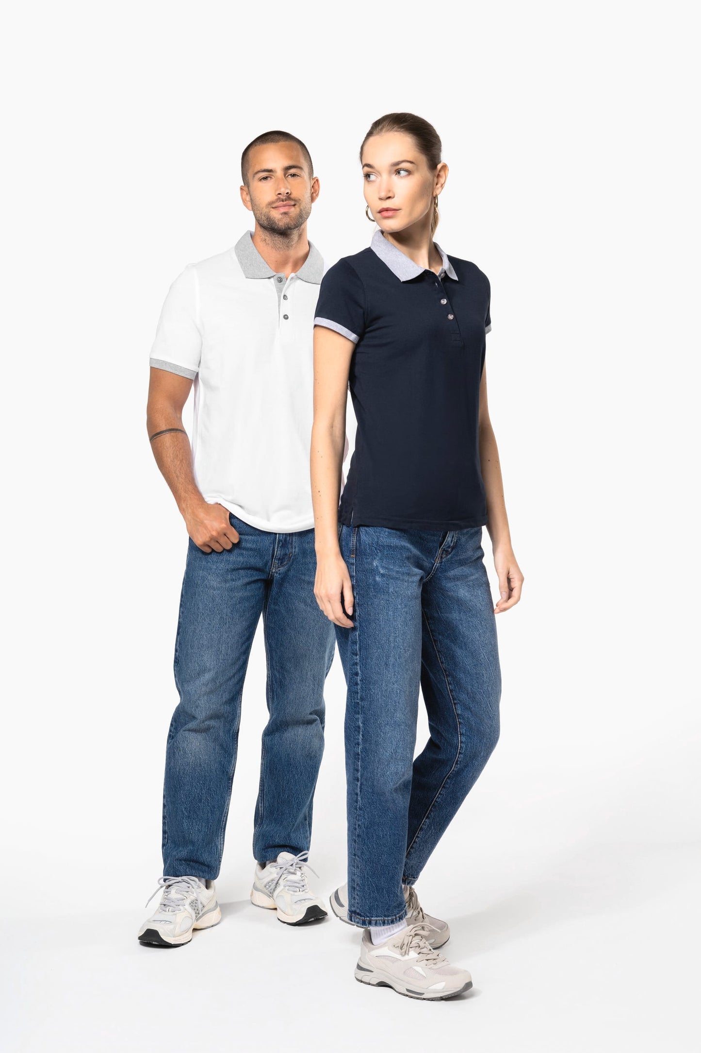 K259 - Polo piqué donna bicolore