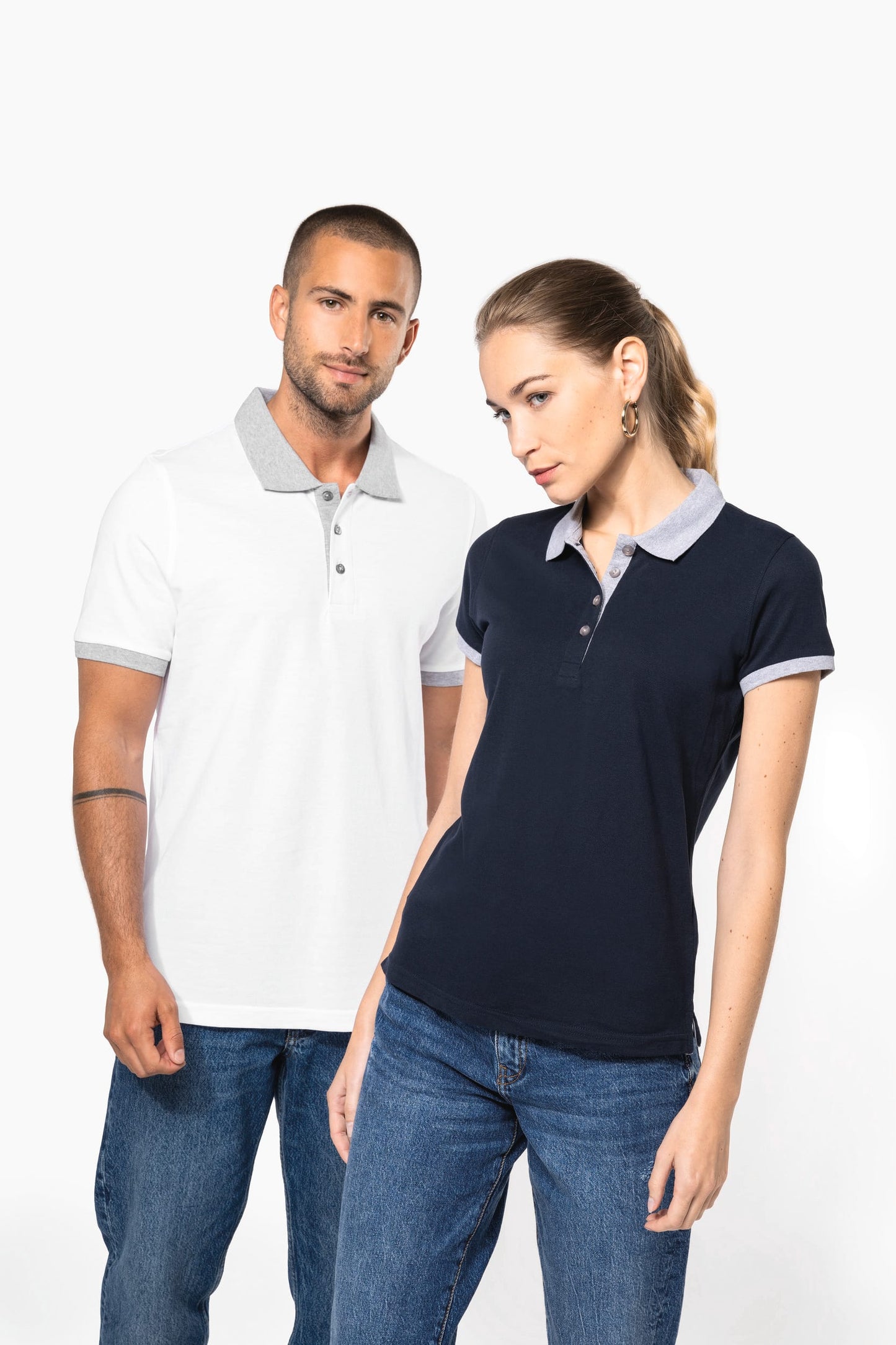 K259 - Polo piqué donna bicolore