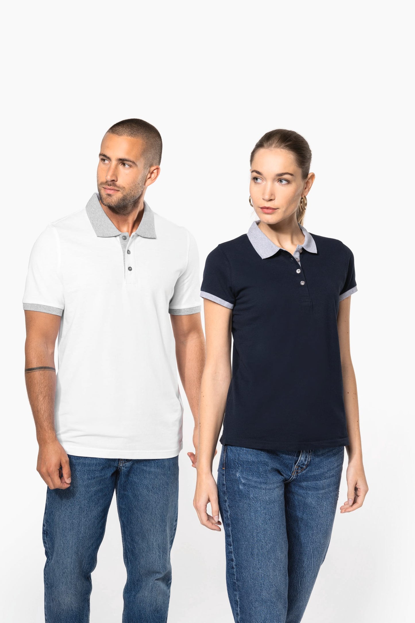 K259 - Polo piqué donna bicolore