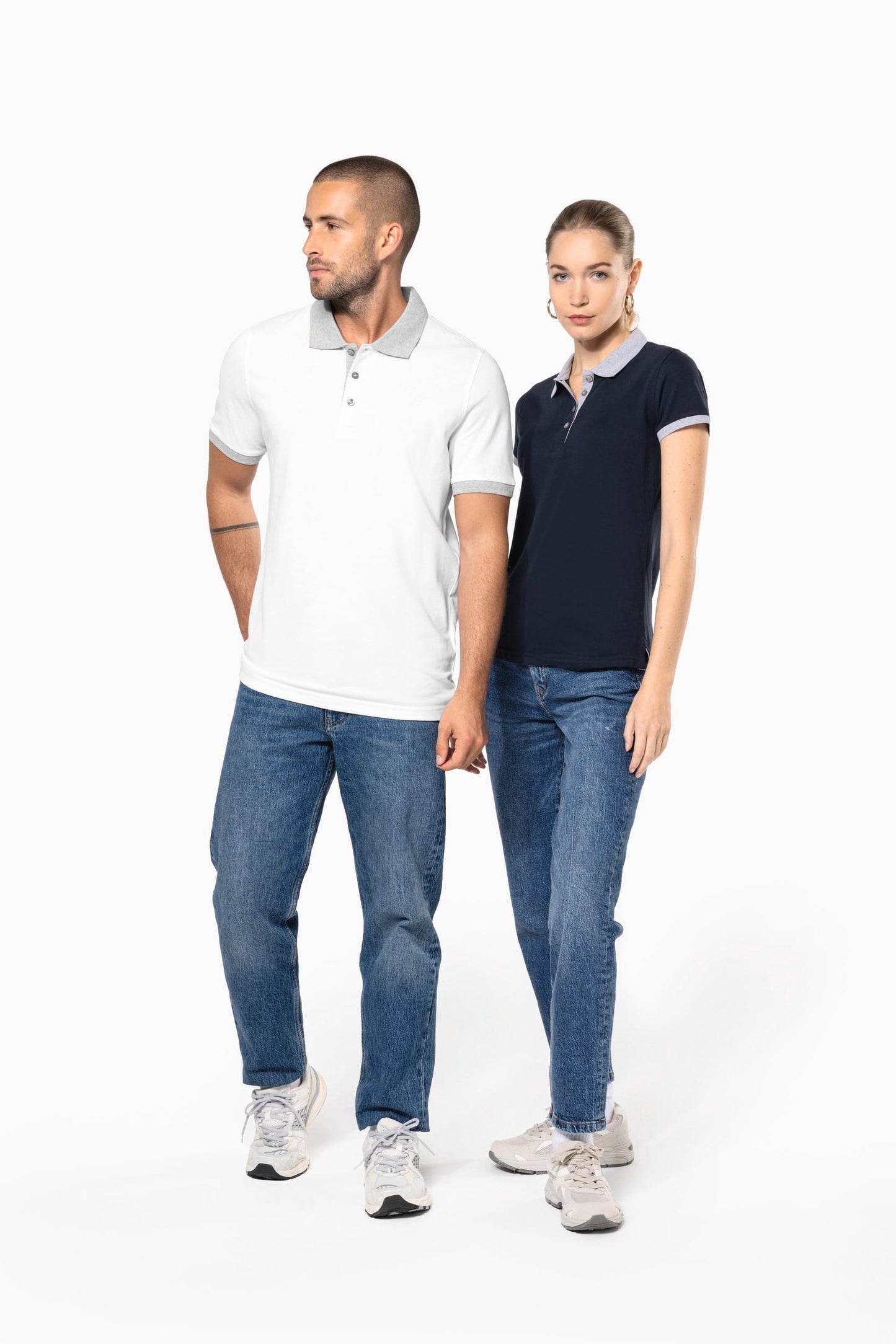 K258 - Polo piqué uomo bicolore