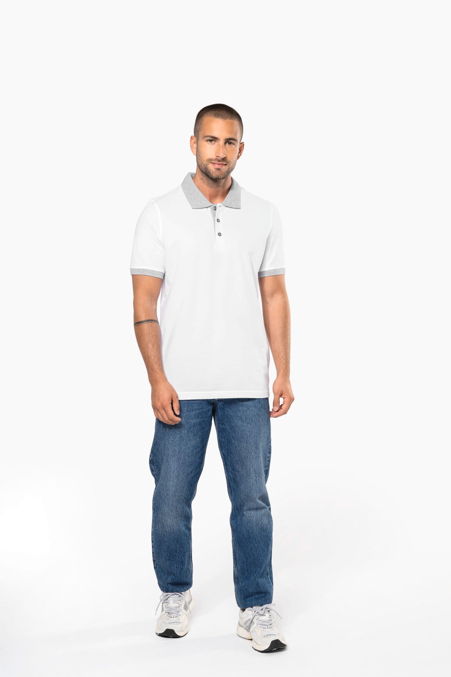 K258 - Polo piqué uomo bicolore
