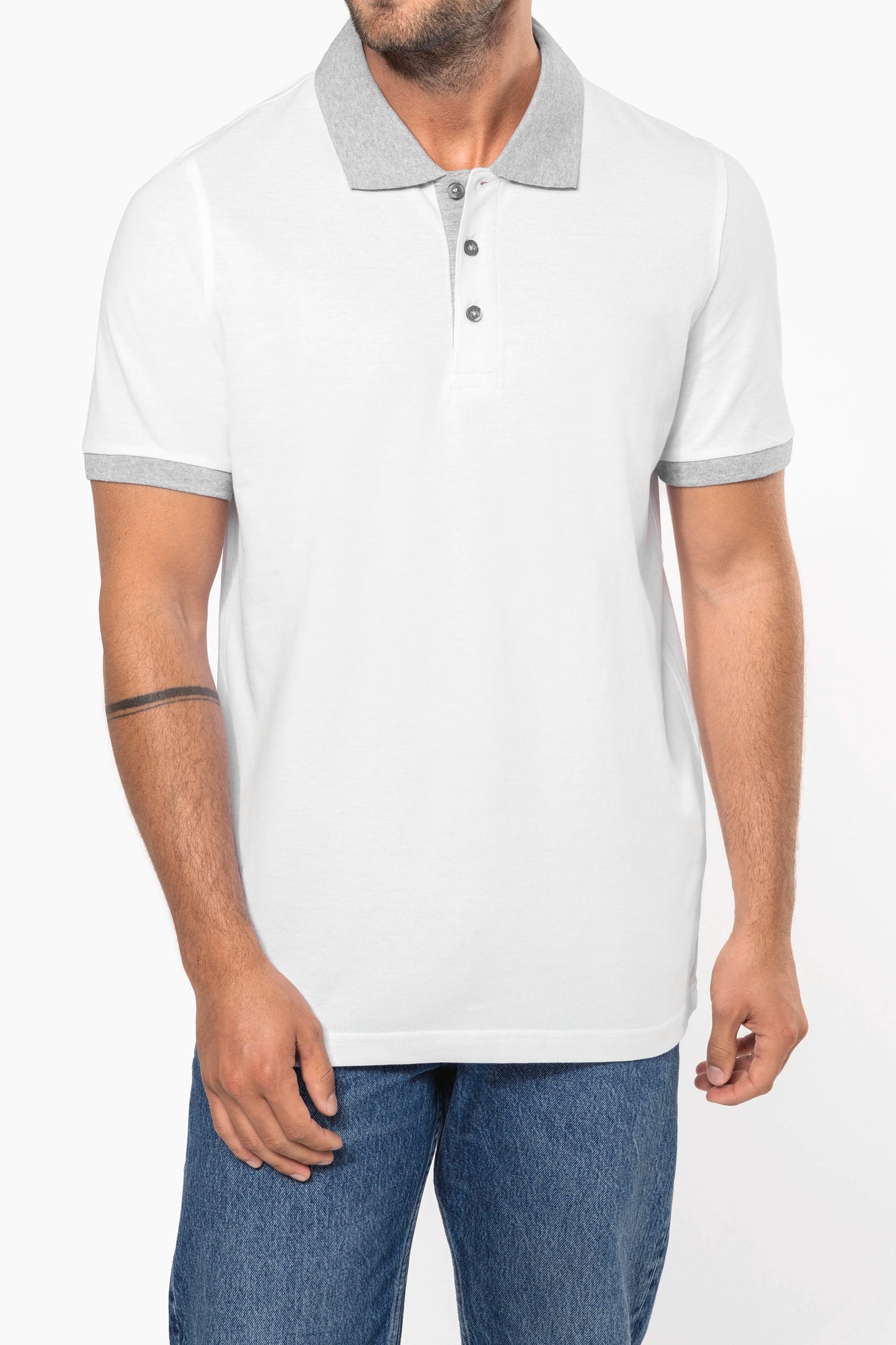 K258 - Polo piqué uomo bicolore