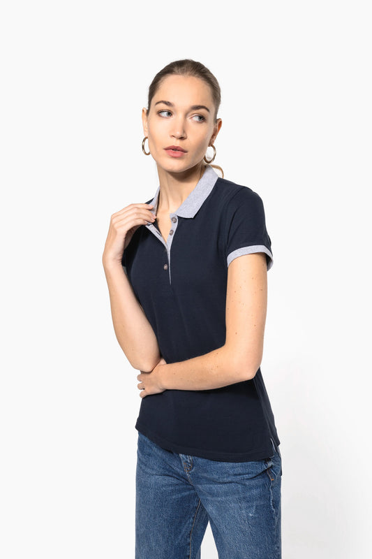K259 - Polo piqué donna bicolore