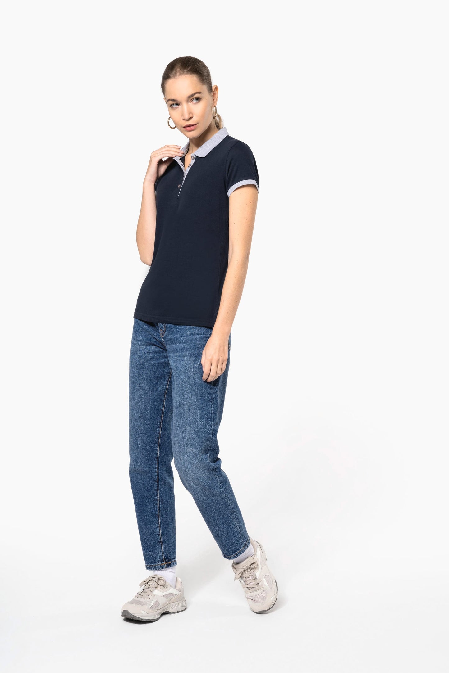 K259 - Polo piqué donna bicolore