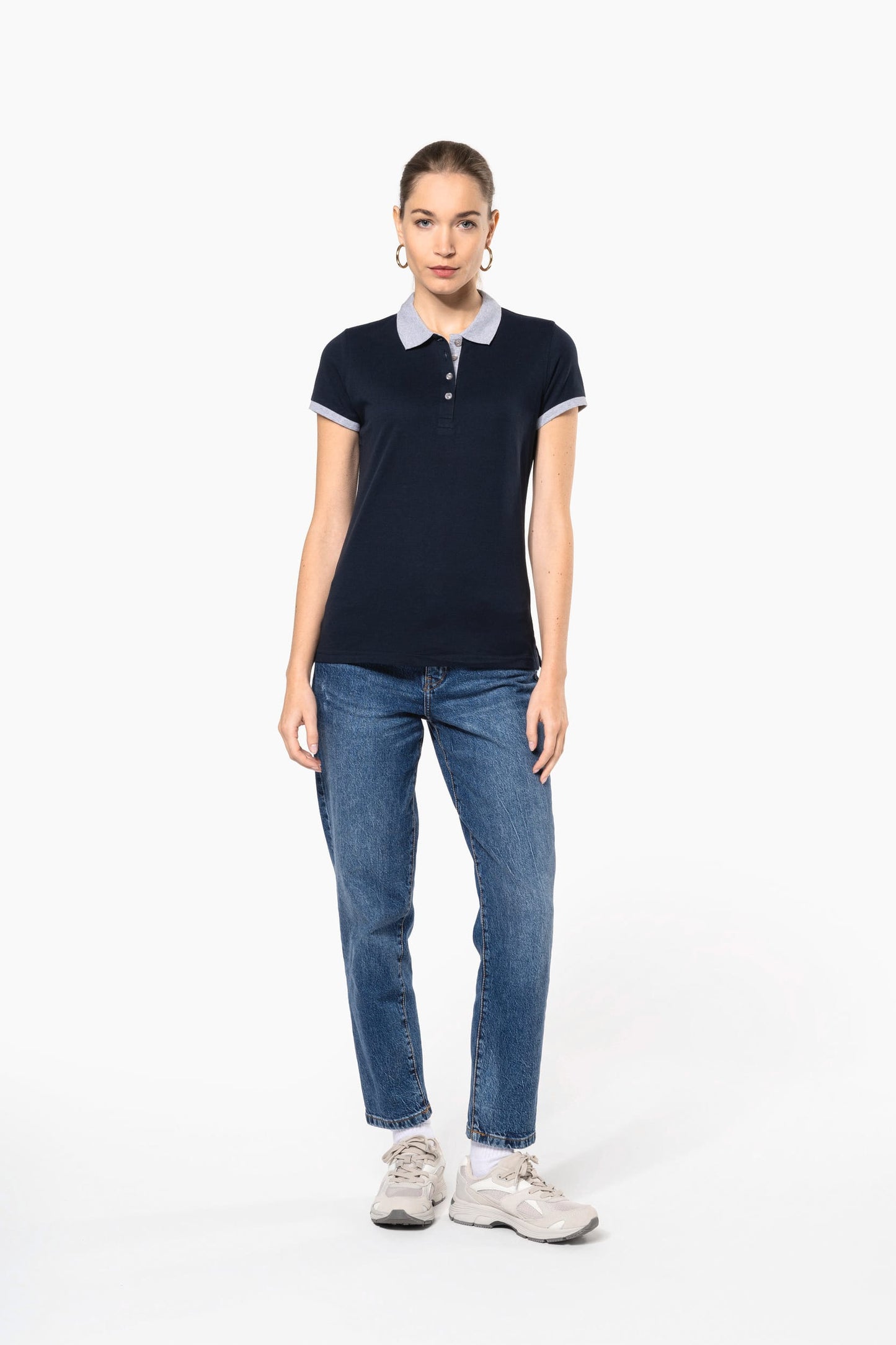 K259 - Polo piqué donna bicolore