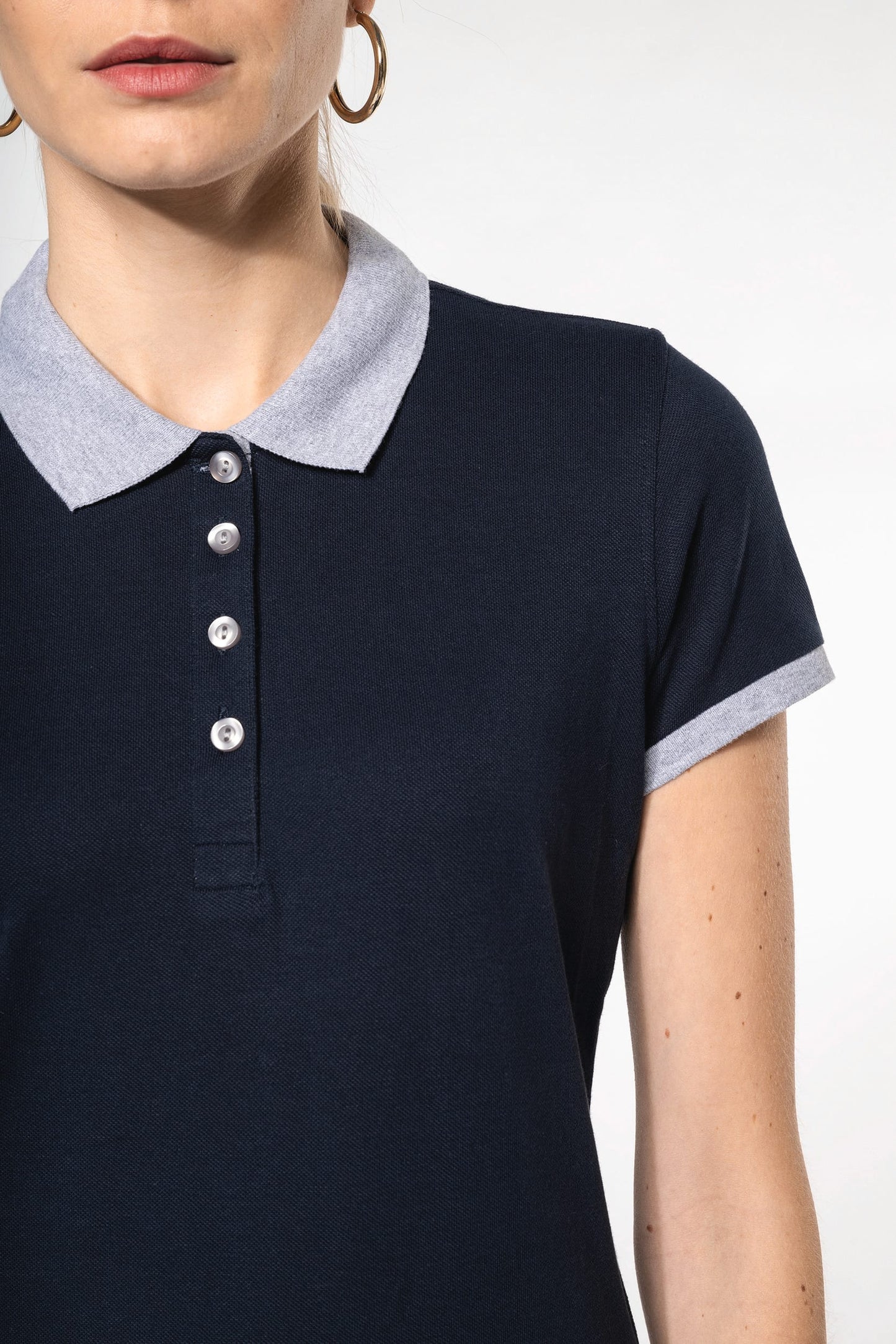 K259 - Polo piqué donna bicolore