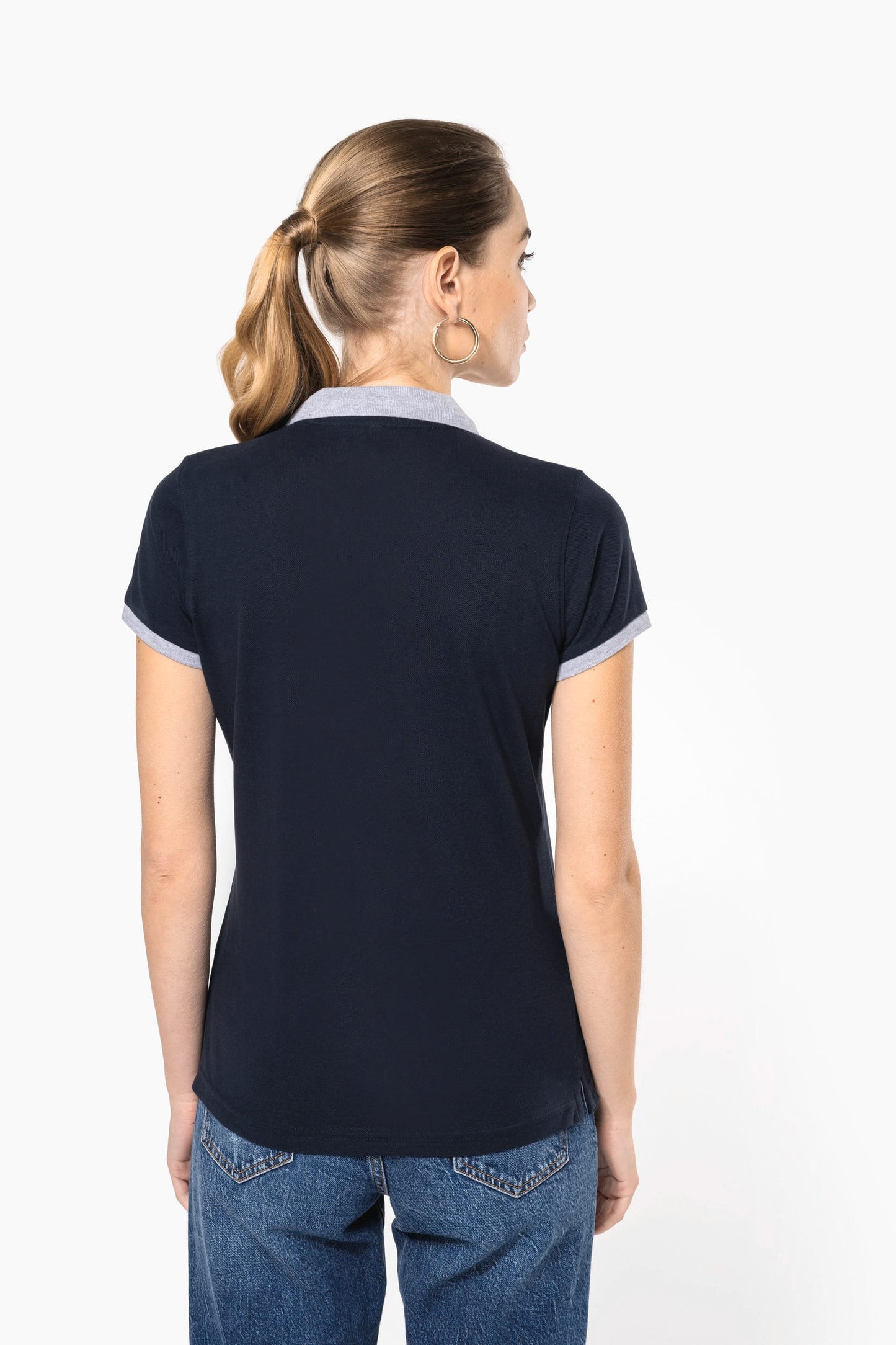 K259 - Polo piqué donna bicolore