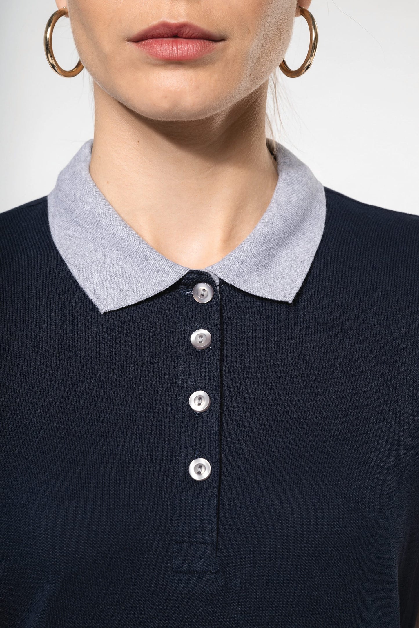 K259 - Polo piqué donna bicolore