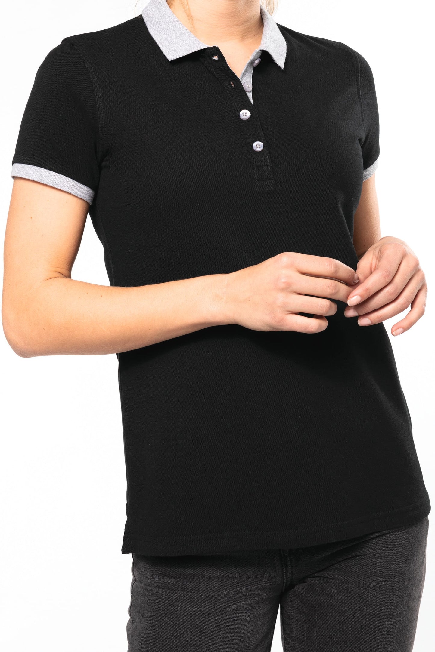 K259 - Polo piqué donna bicolore
