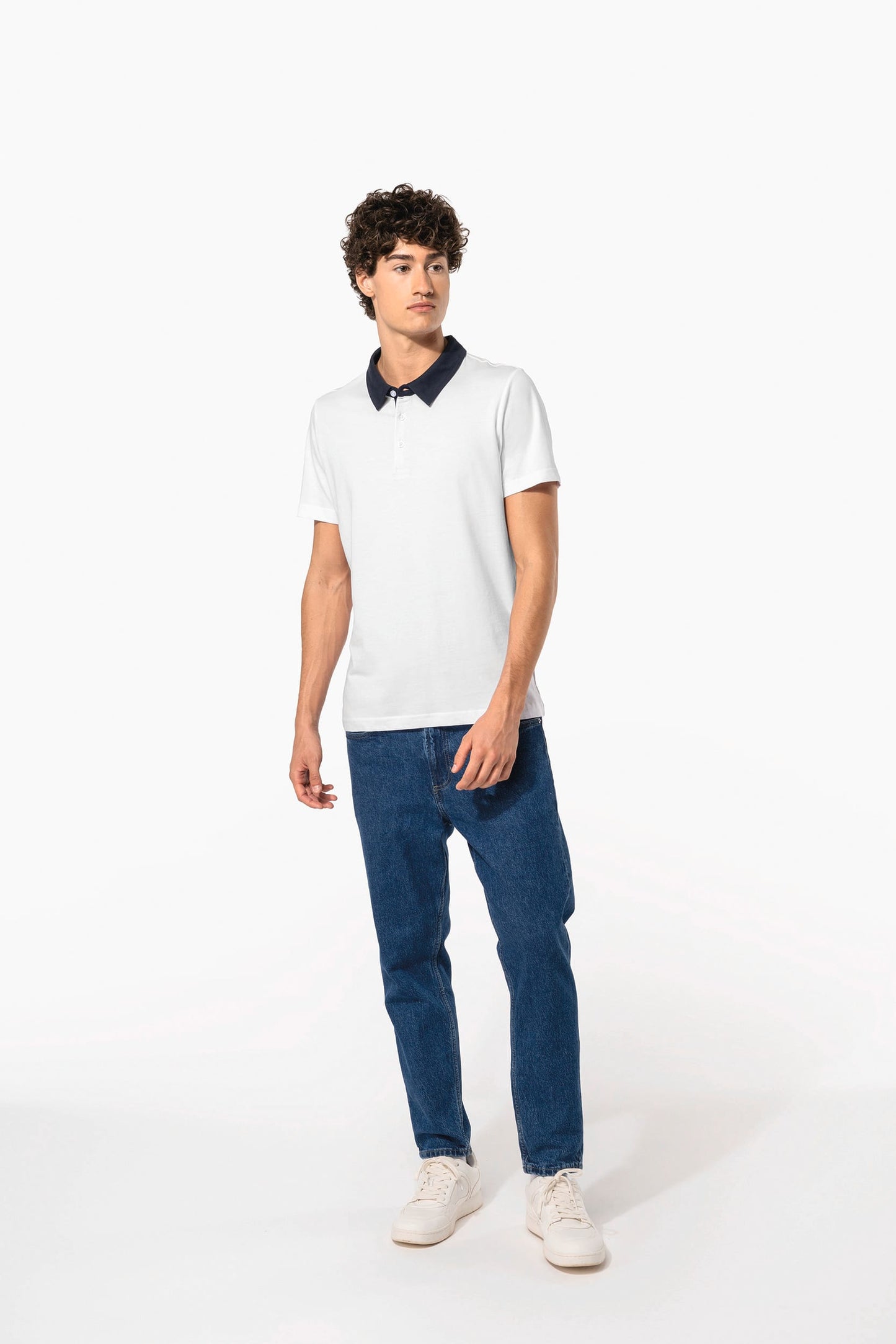 K260 - Polo jersey uomo bicolore
