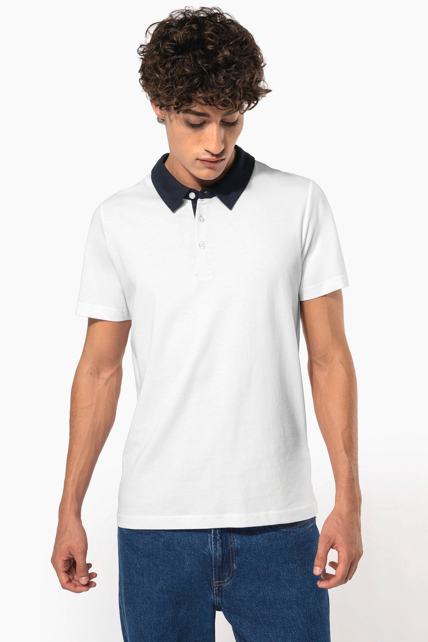 K260 - Polo jersey uomo bicolore