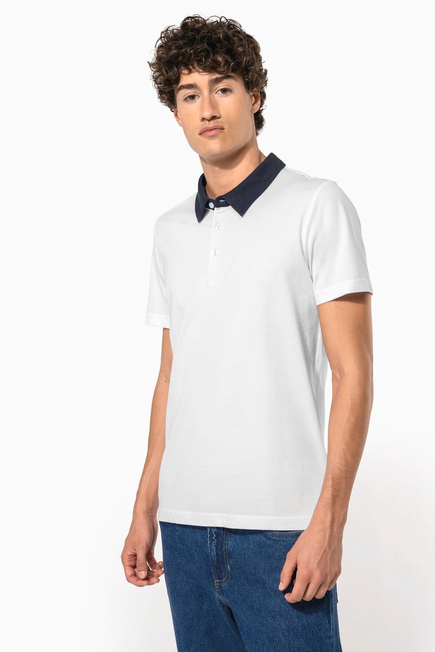 K260 - Polo jersey uomo bicolore