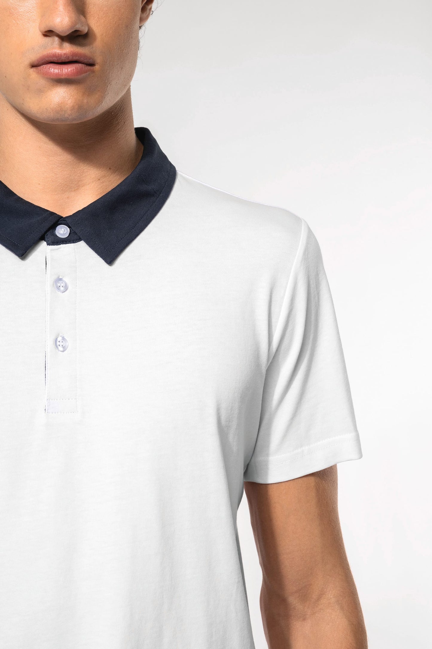 K260 - Polo jersey uomo bicolore