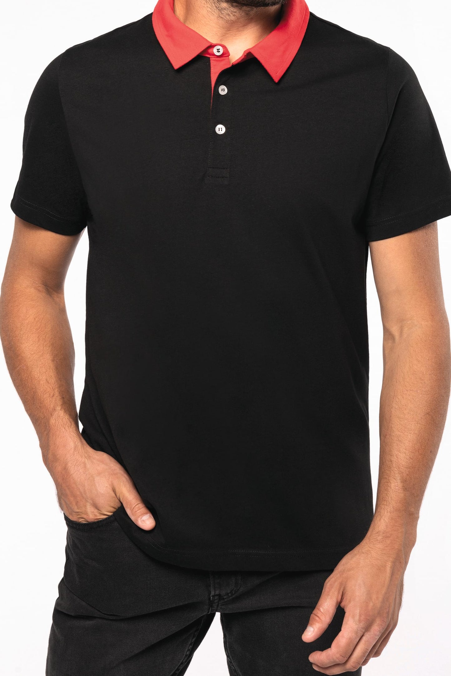 K260 - Polo jersey uomo bicolore