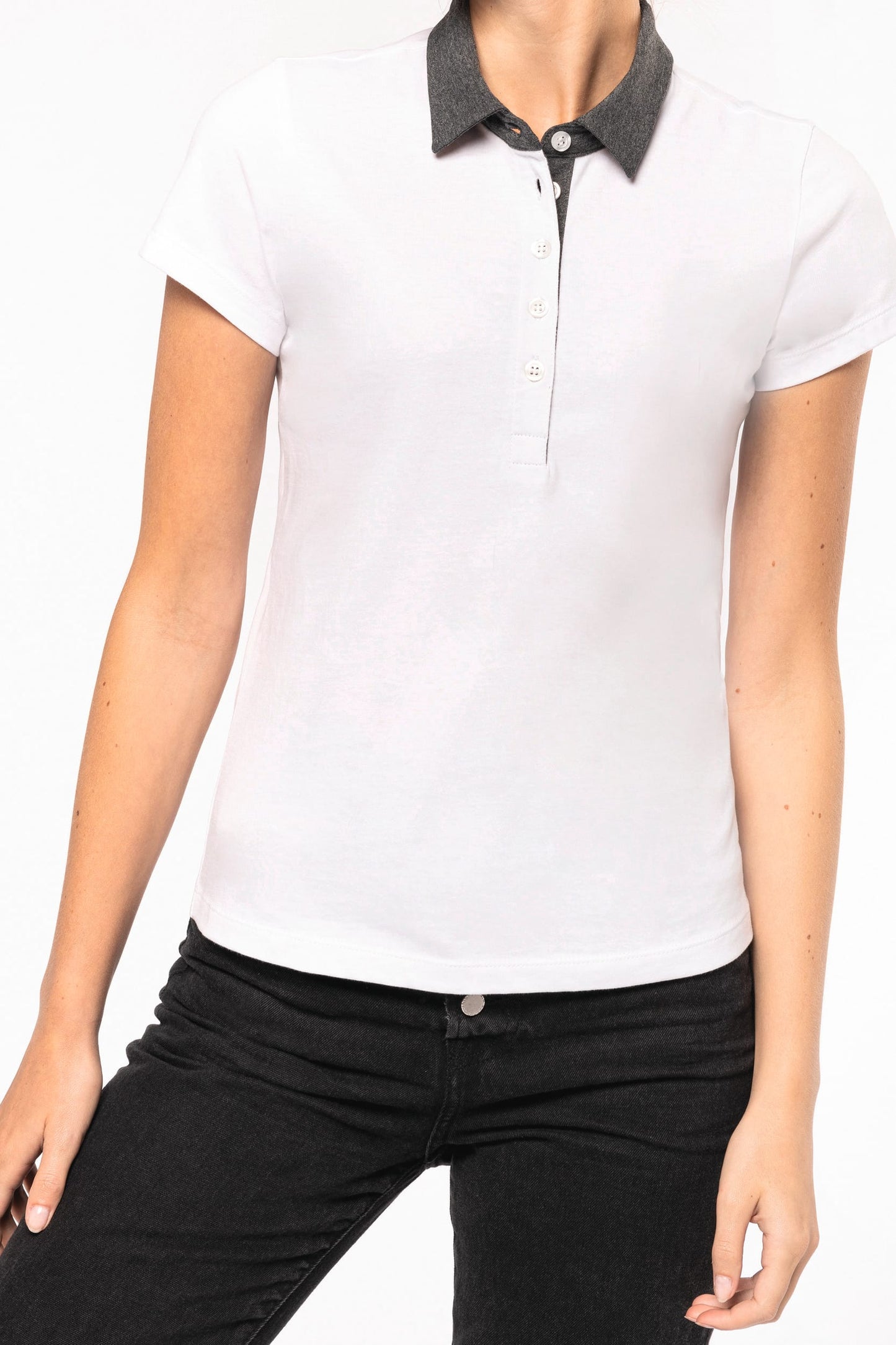 K261 - Polo jersey donna bicolore
