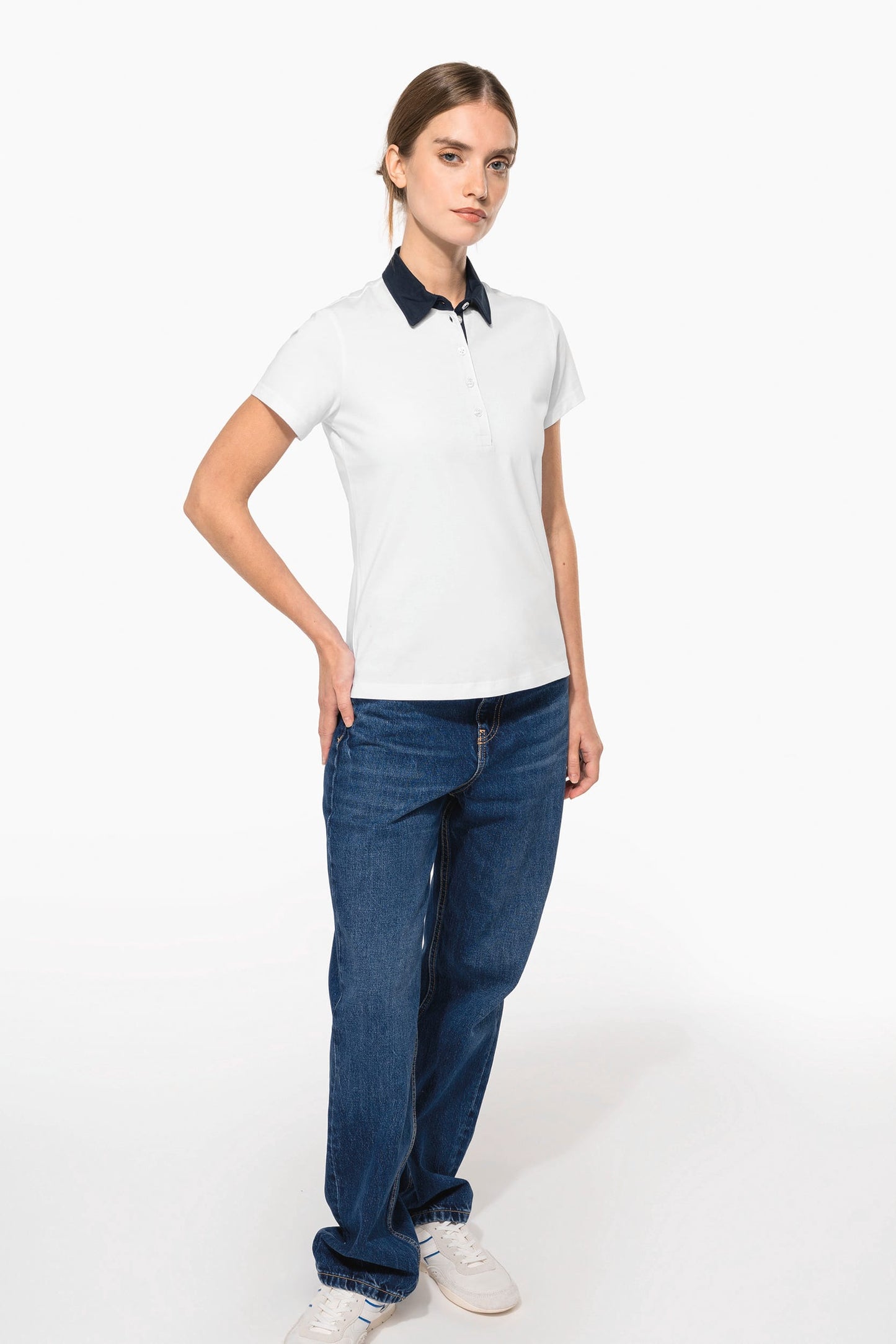 K261 - Polo jersey donna bicolore