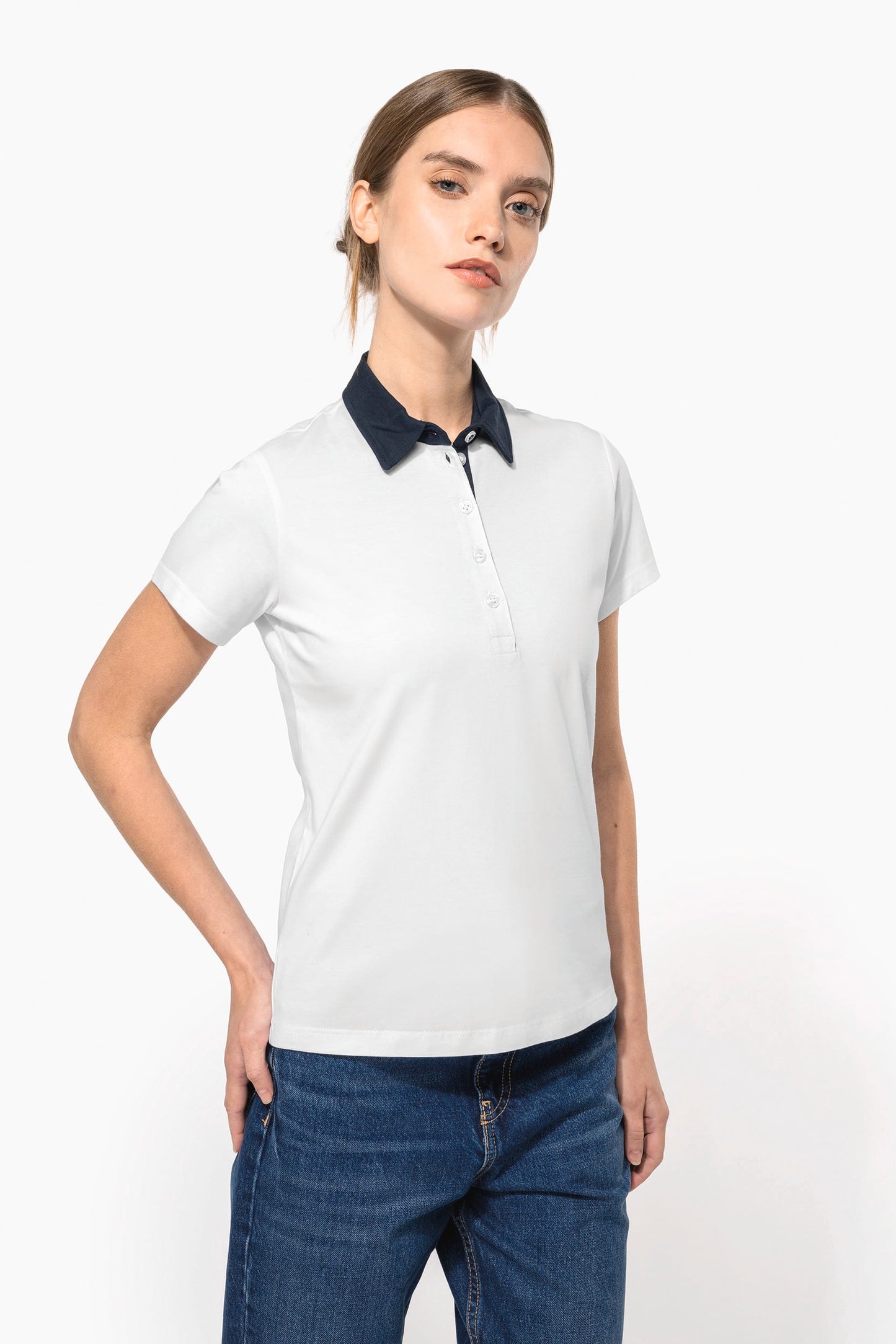 K261 - Polo jersey donna bicolore