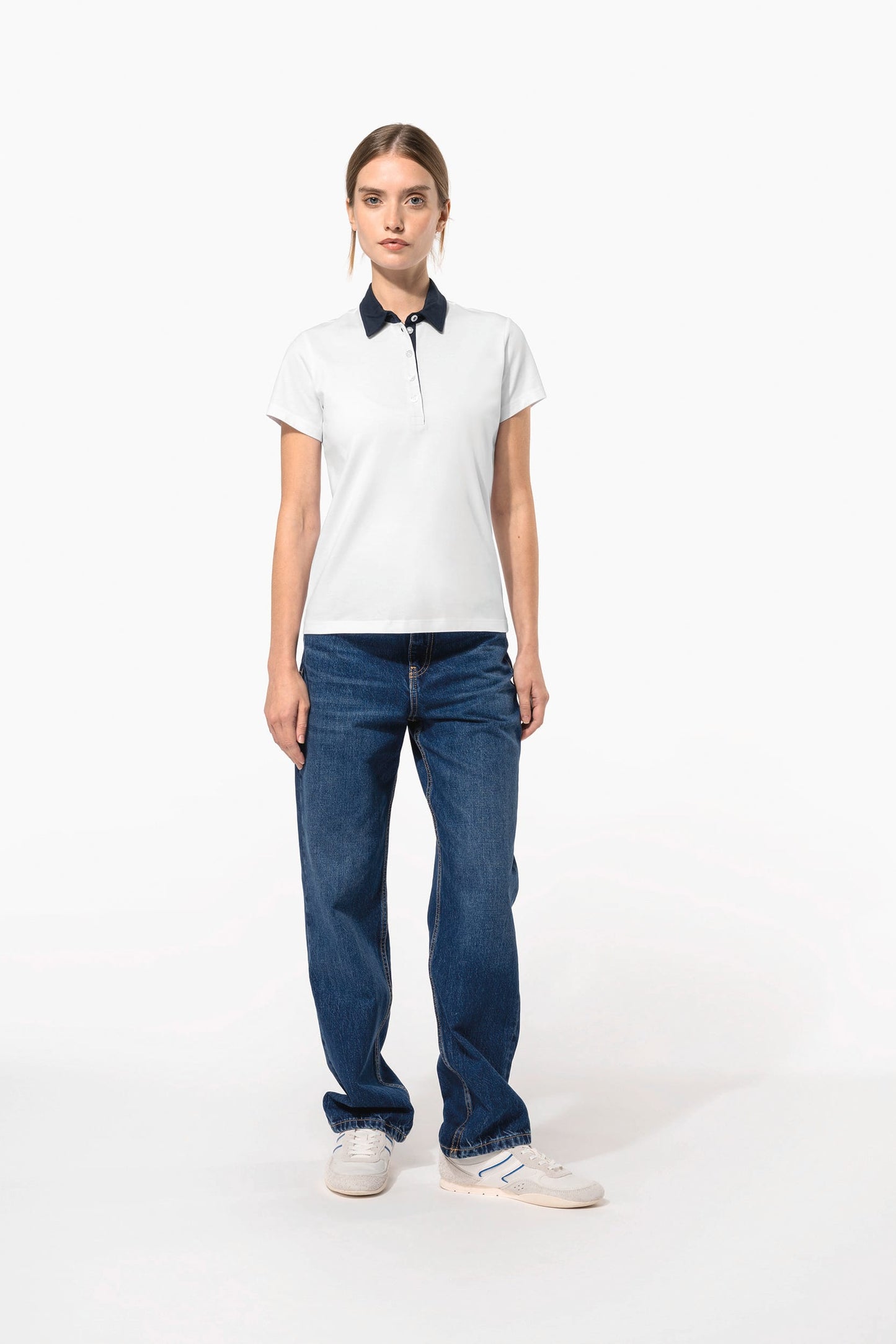 K261 - Polo jersey donna bicolore