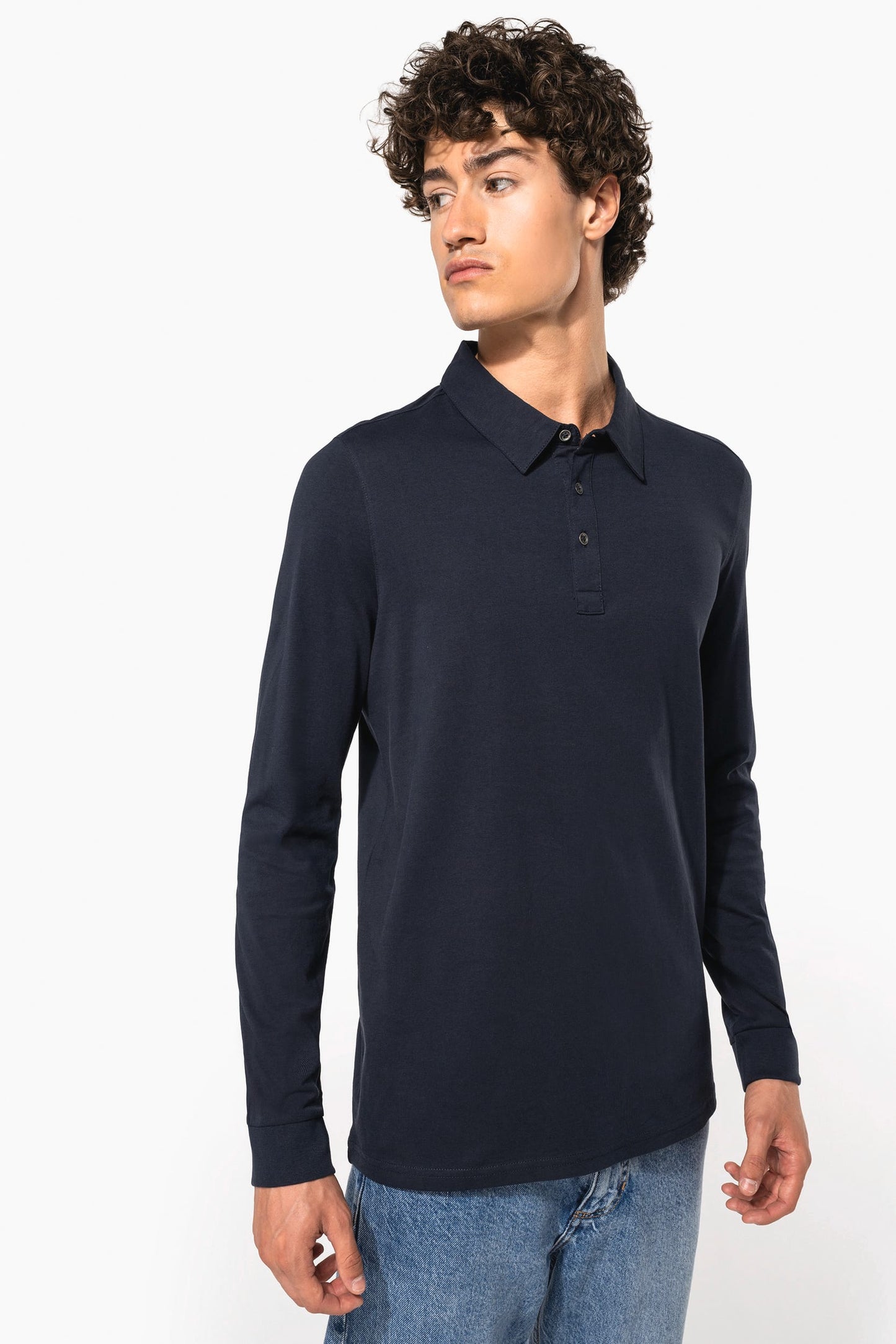 K264 - Polo jersey uomo manica lunga