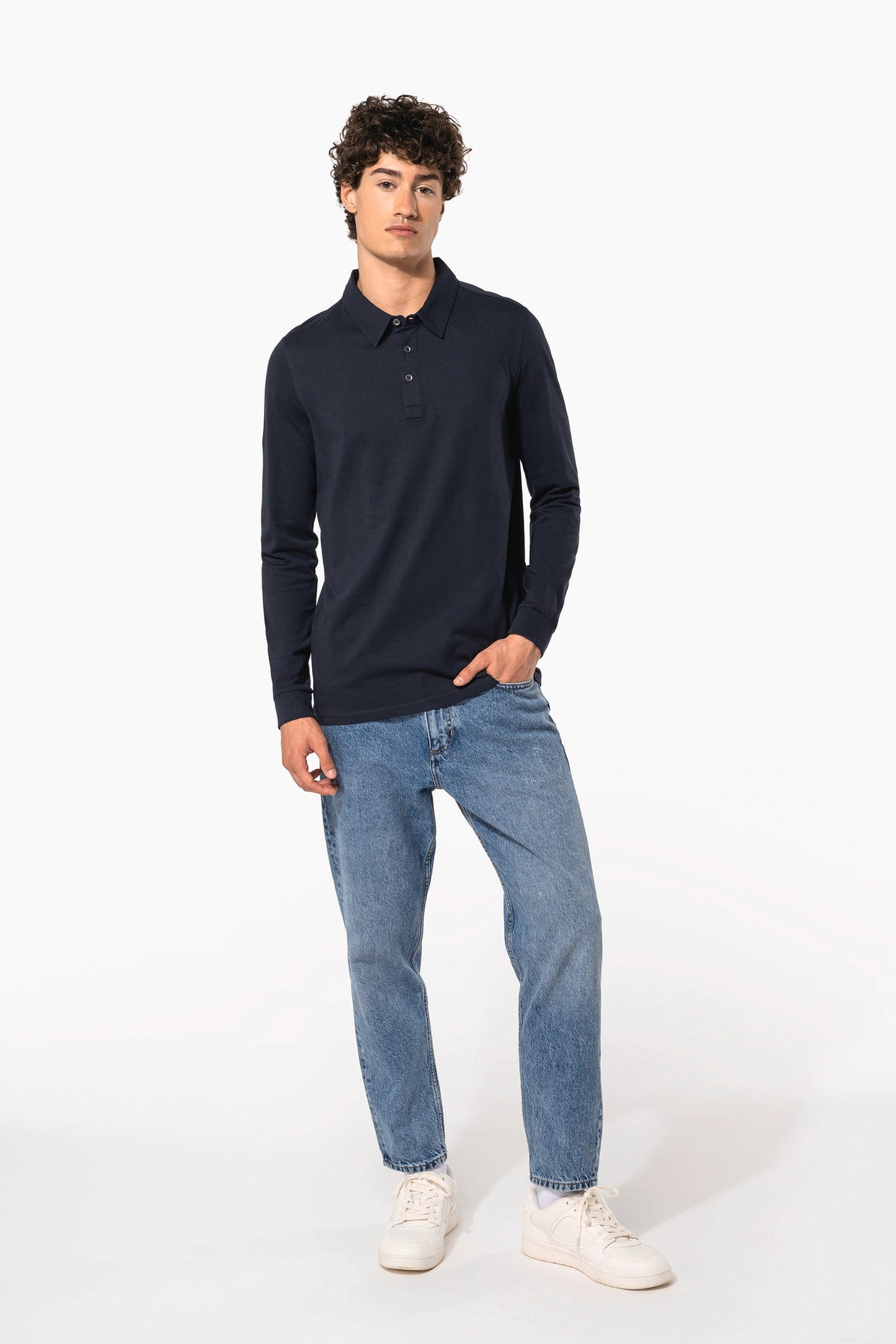 K264 - Polo jersey uomo manica lunga