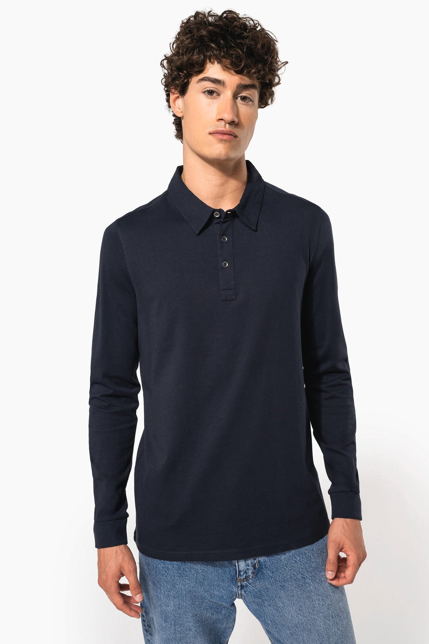 K264 - Polo jersey uomo manica lunga