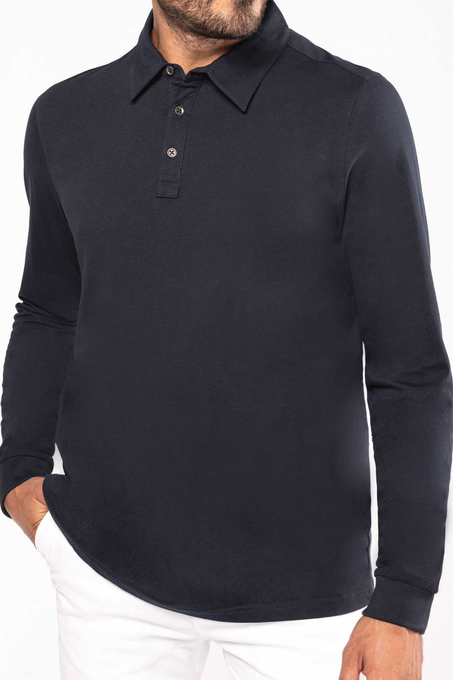 K264 - Polo jersey uomo manica lunga