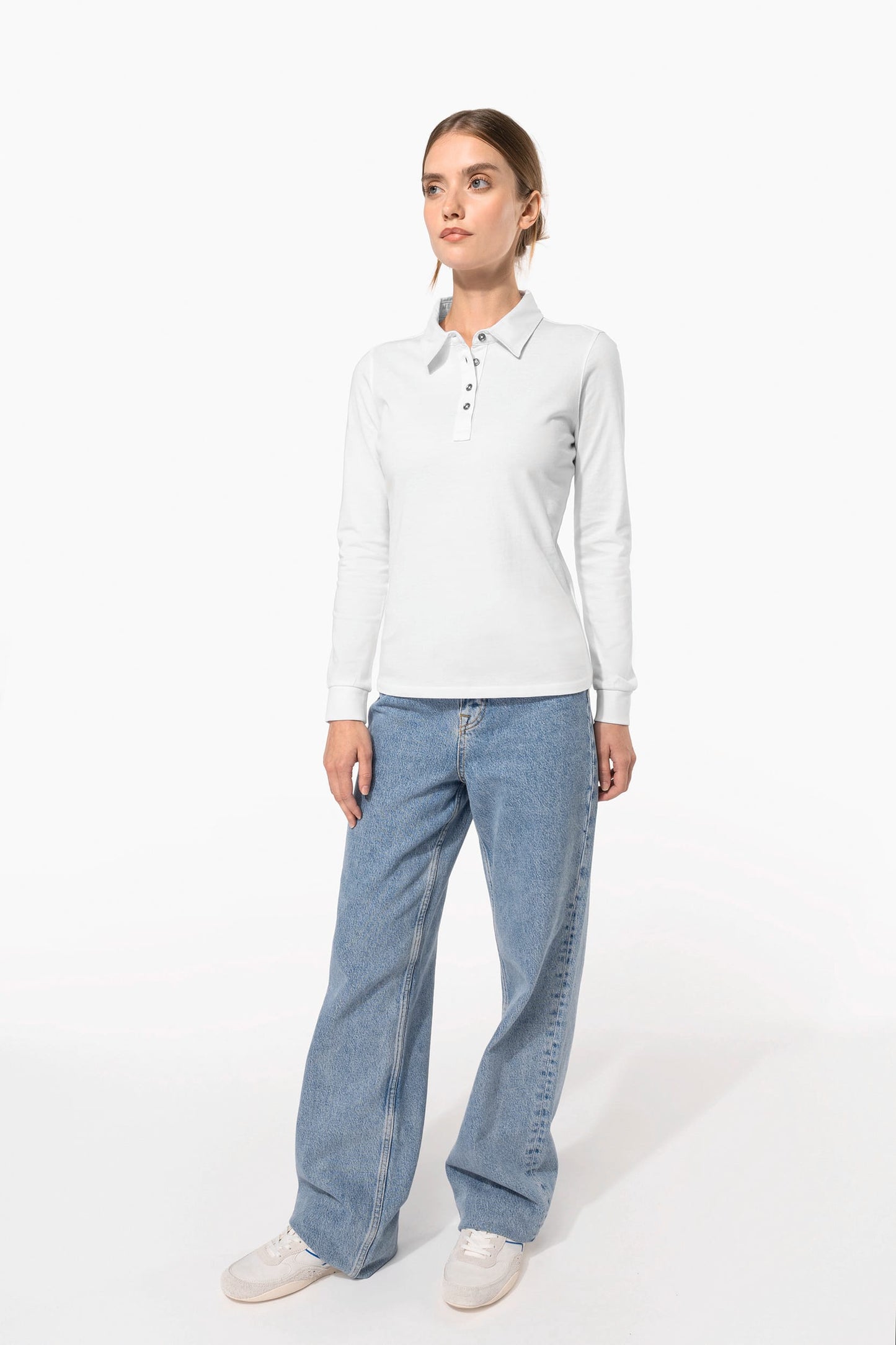 K265 - Polo jersey donna manica lunga
