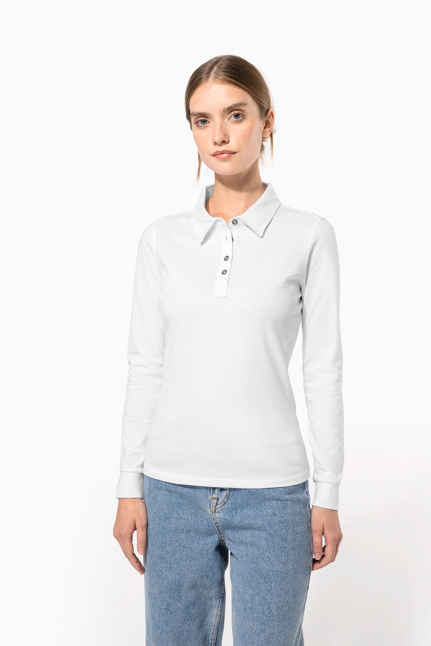 K265 - Polo jersey donna manica lunga