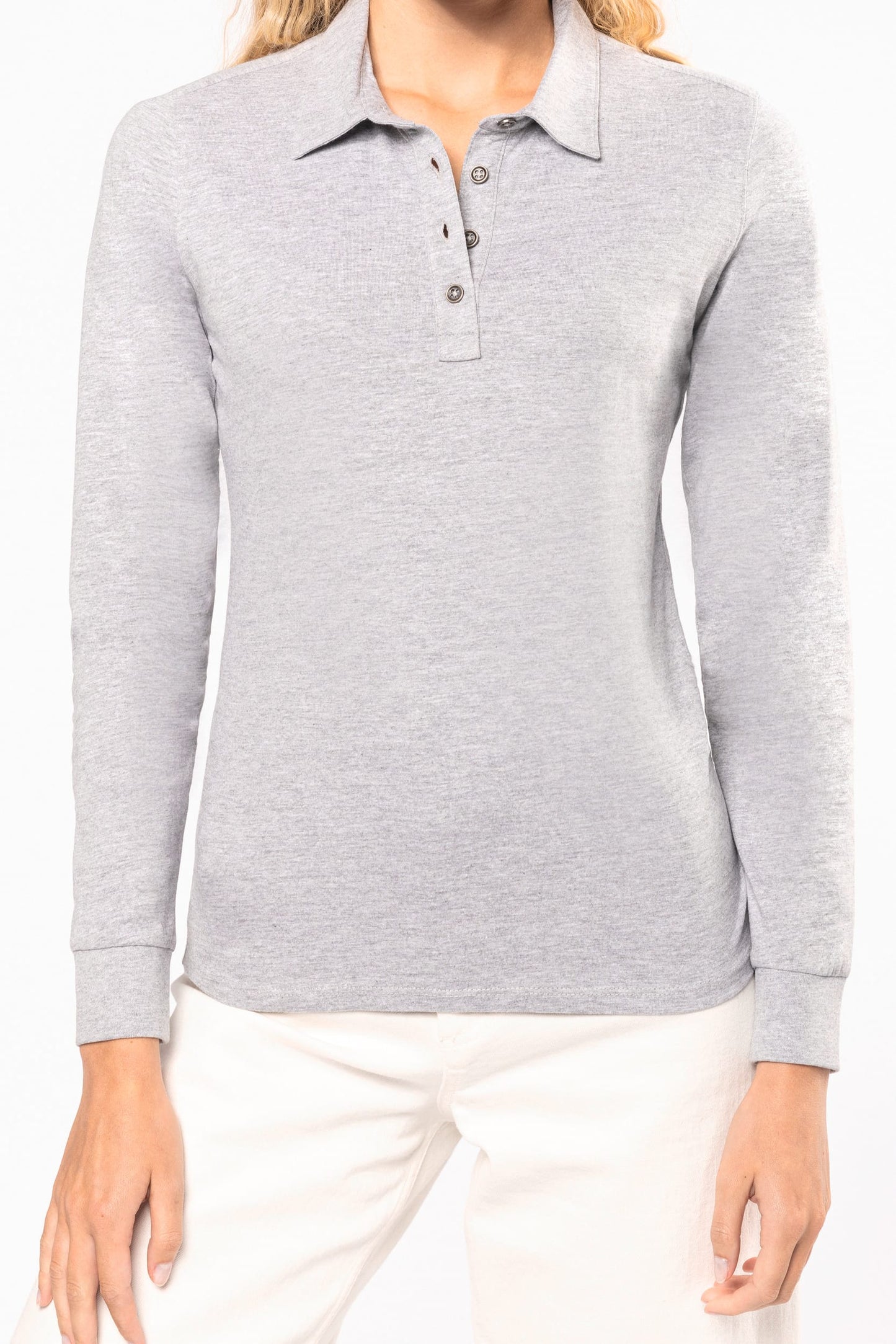 K265 - Polo jersey donna manica lunga