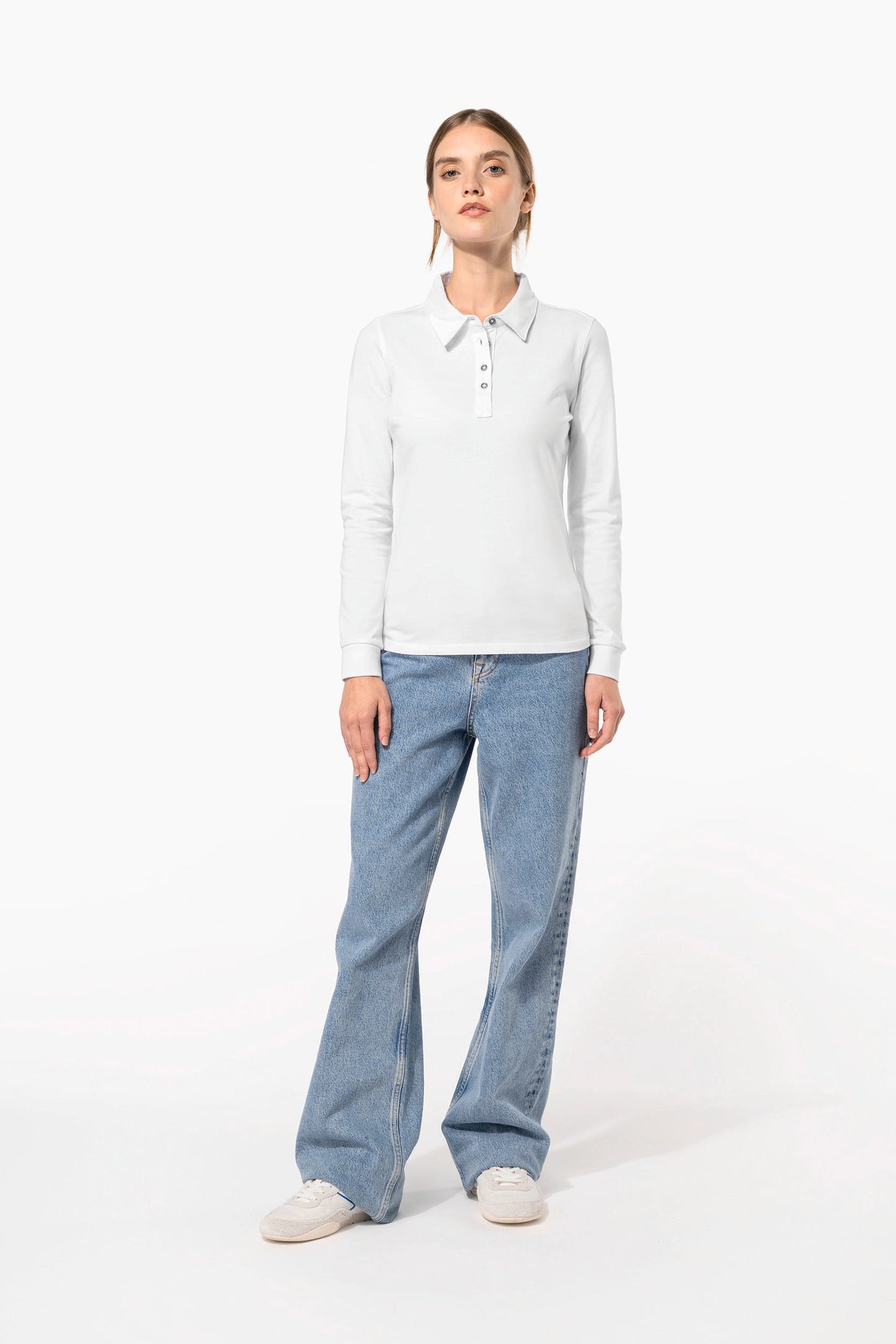 K265 - Polo jersey donna manica lunga