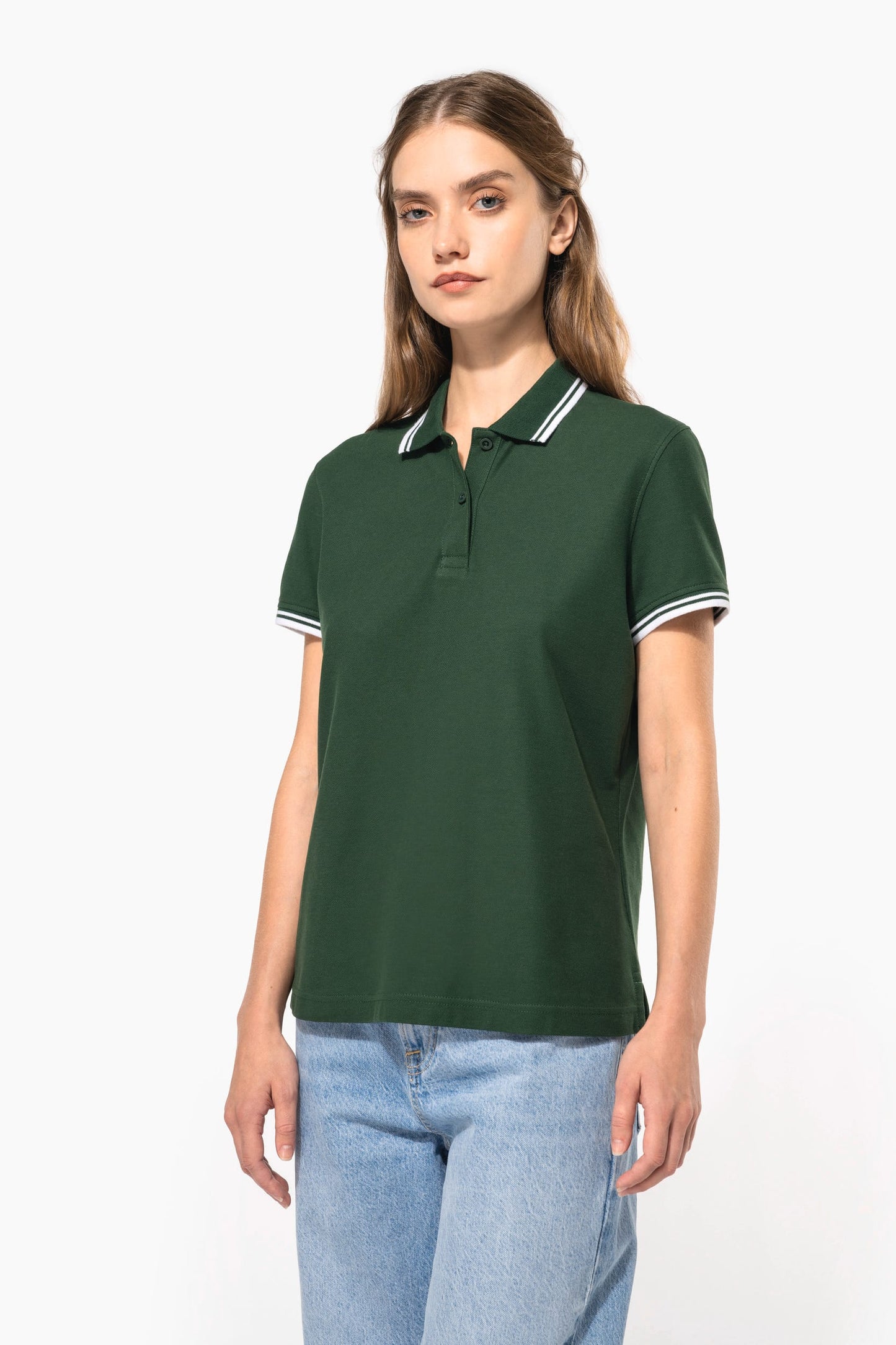 K273 - Polo donna maniche corte a righe