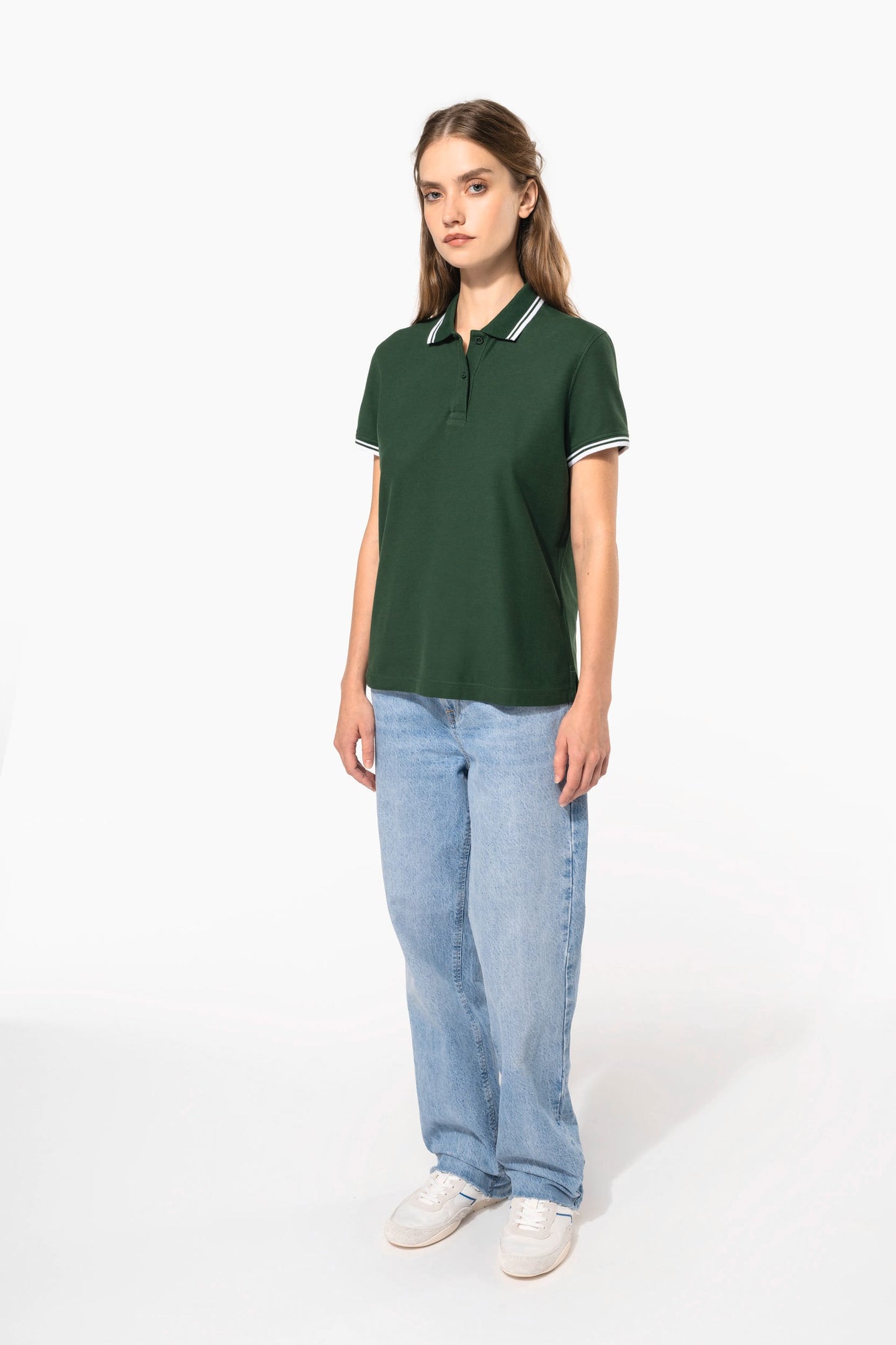 K273 - Polo donna maniche corte a righe
