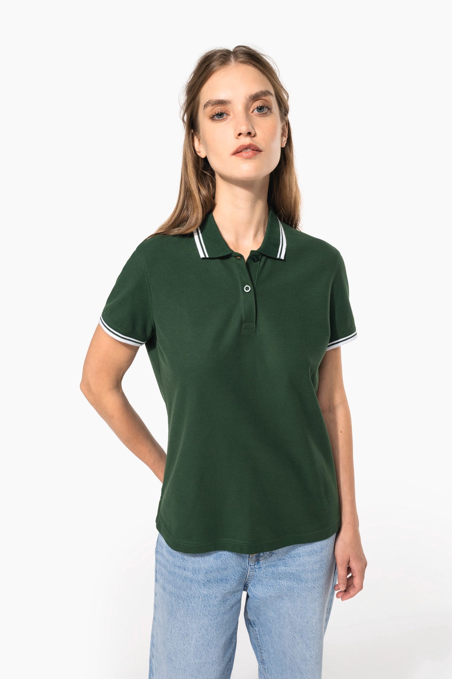 K273 - Polo donna maniche corte a righe