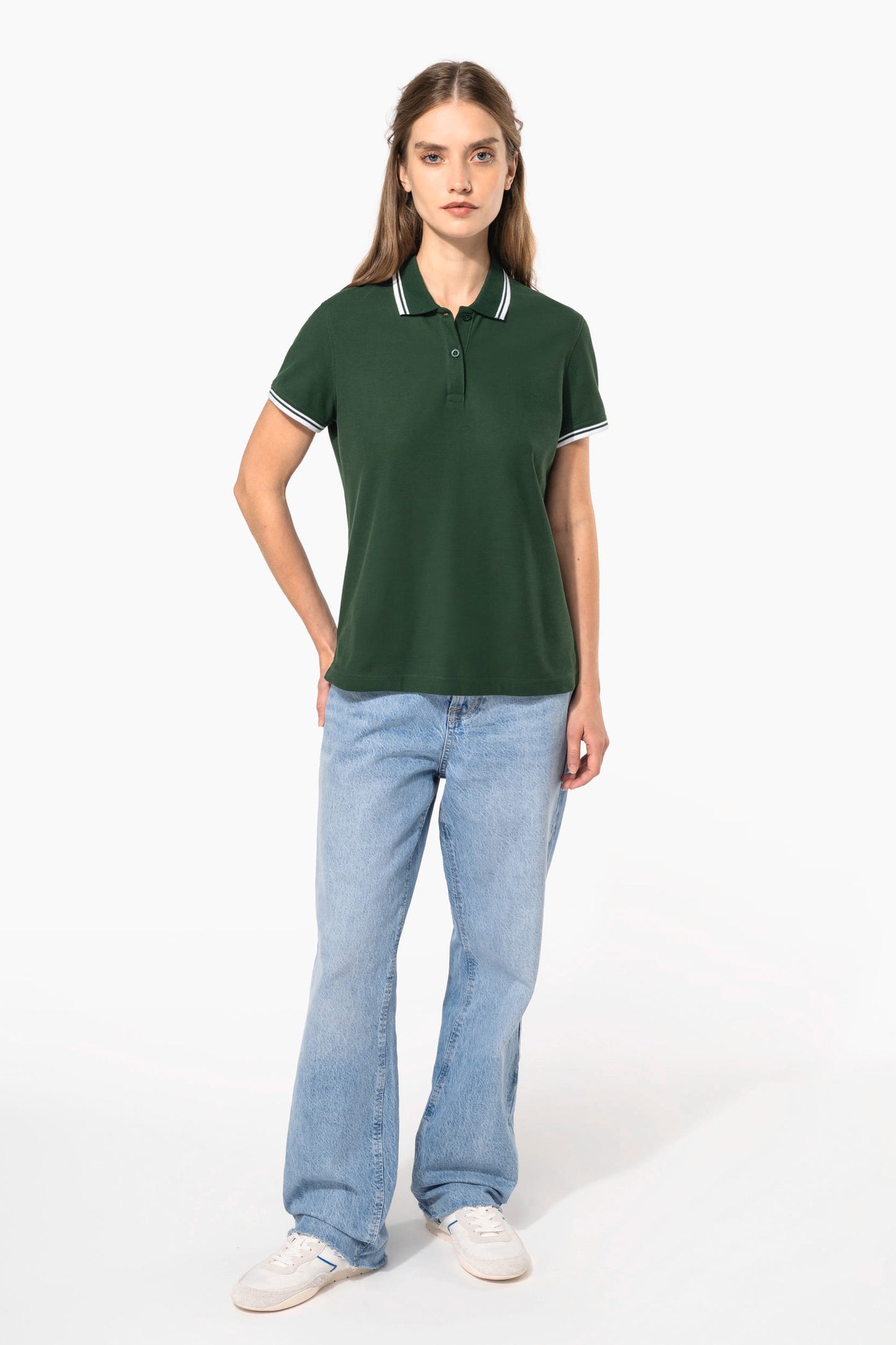K273 - Polo donna maniche corte a righe
