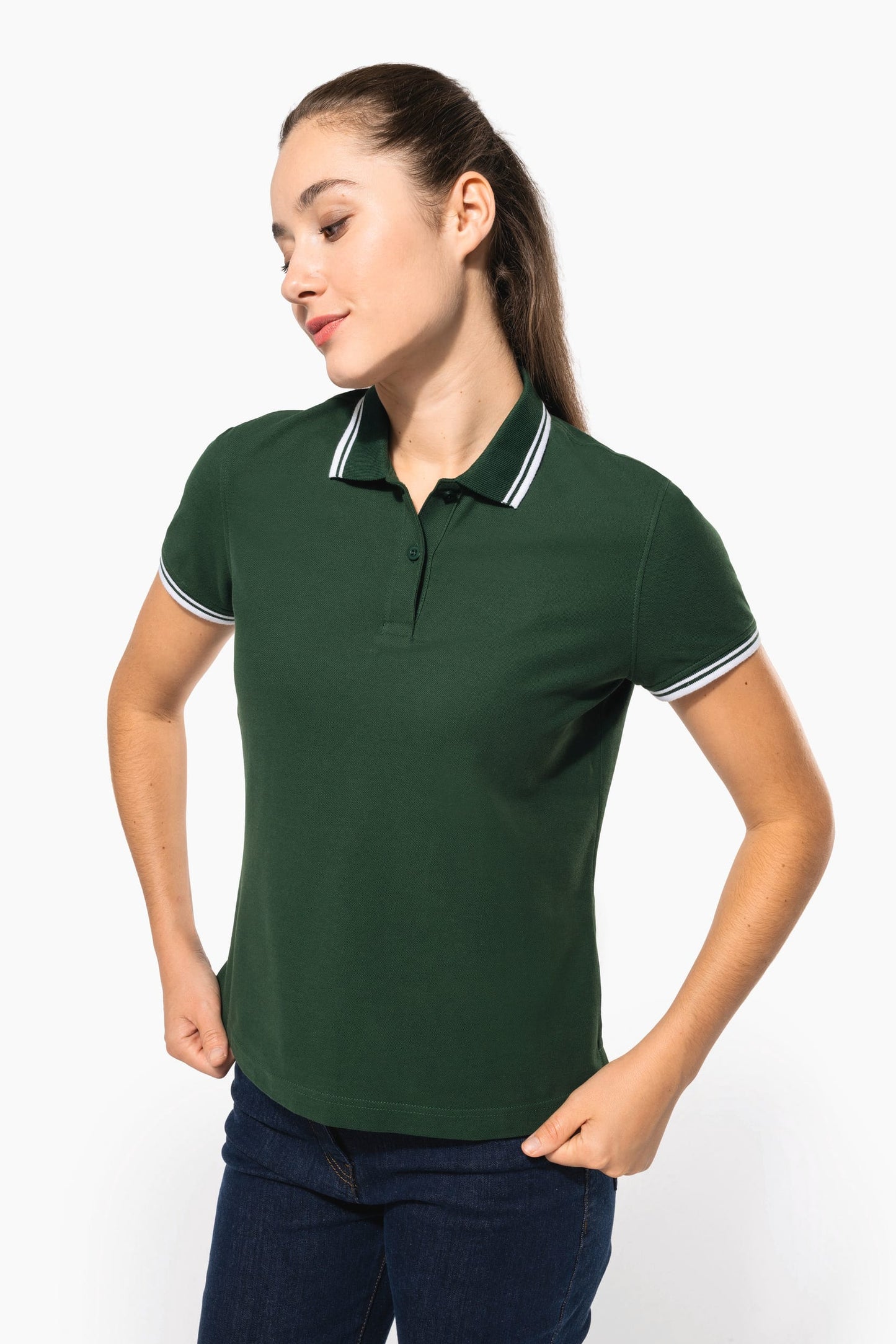 K273 - Polo donna maniche corte a righe
