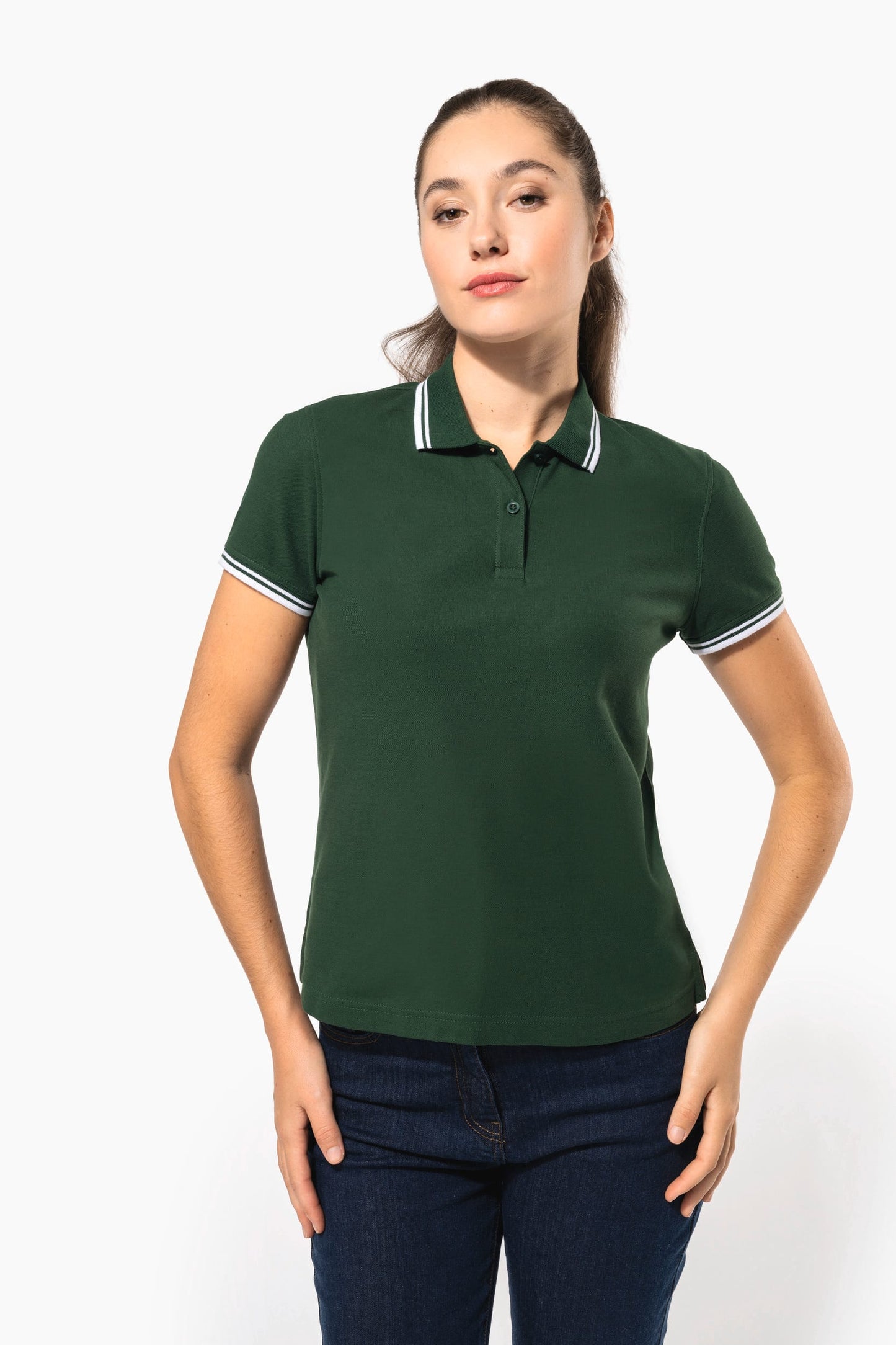 K273 - Polo donna maniche corte a righe