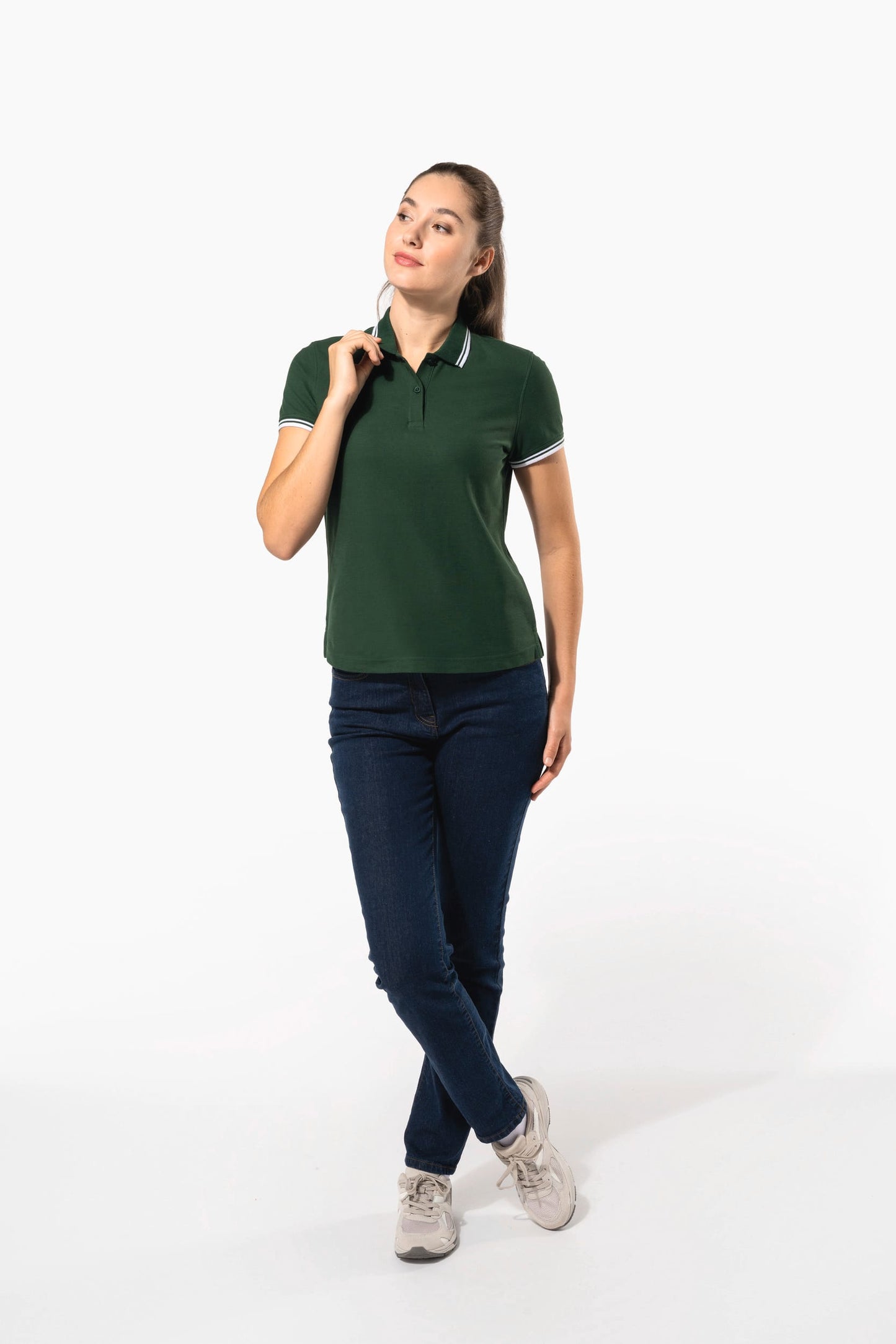 K273 - Polo donna maniche corte a righe