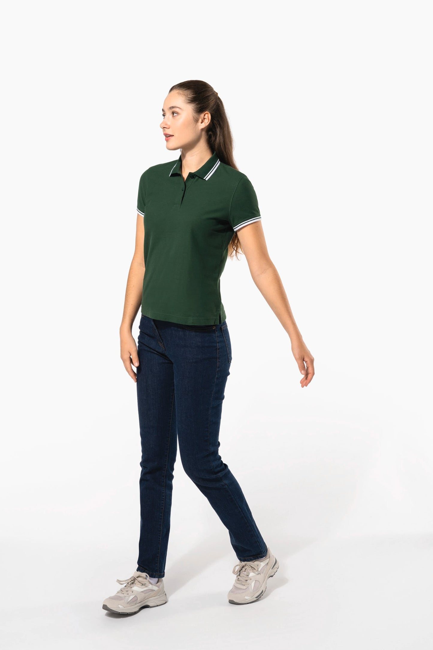 K273 - Polo donna maniche corte a righe