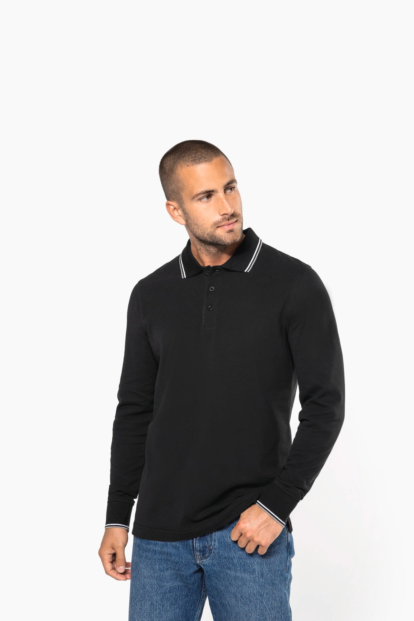 K280 - Polo piqué uomo maniche lunghe
