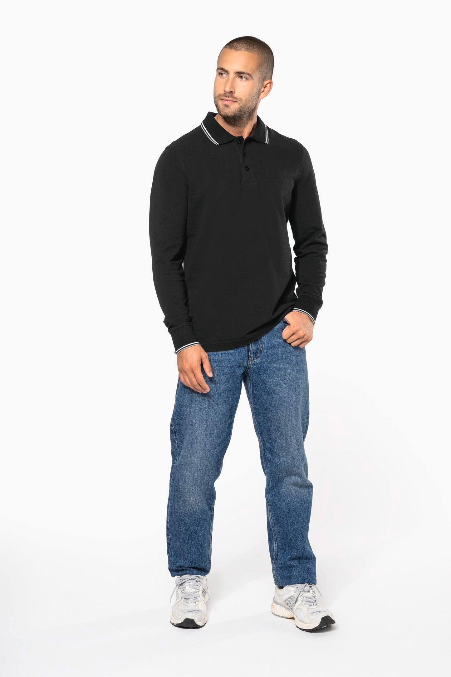 K280 - Polo piqué uomo maniche lunghe