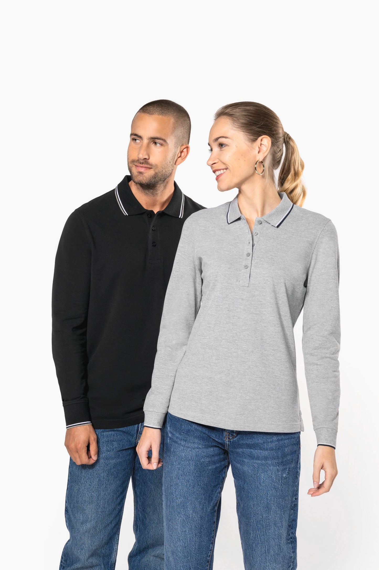 K280 - Polo piqué uomo maniche lunghe