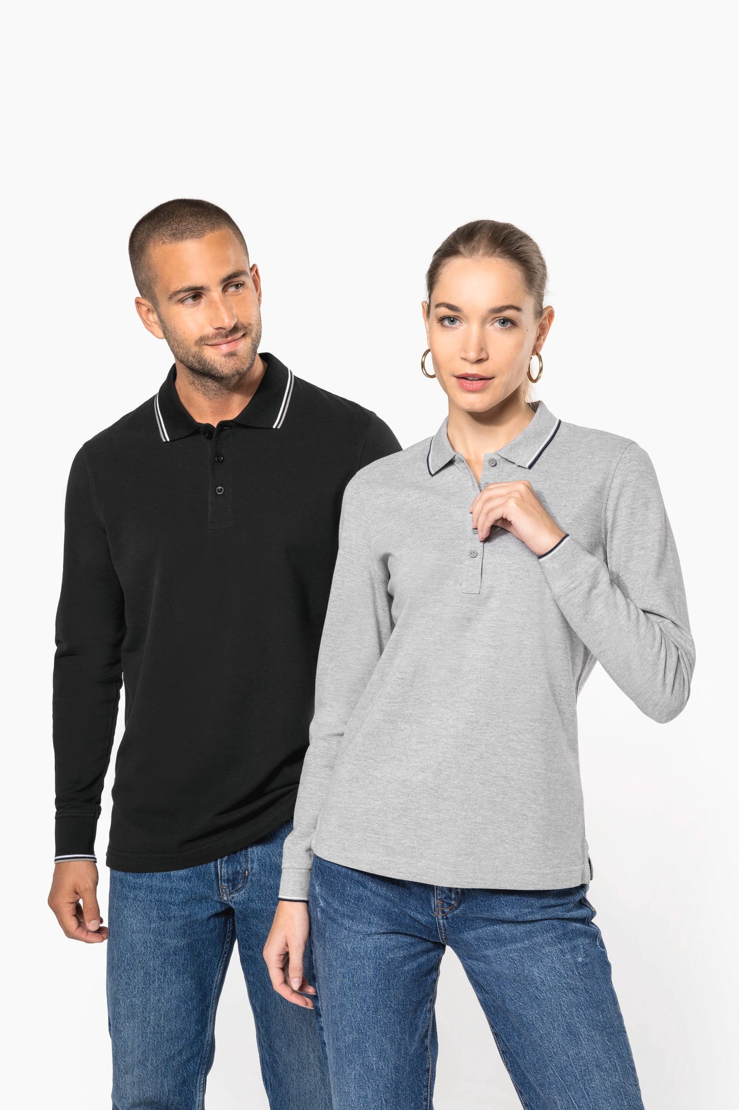 K280 - Polo piqué uomo maniche lunghe