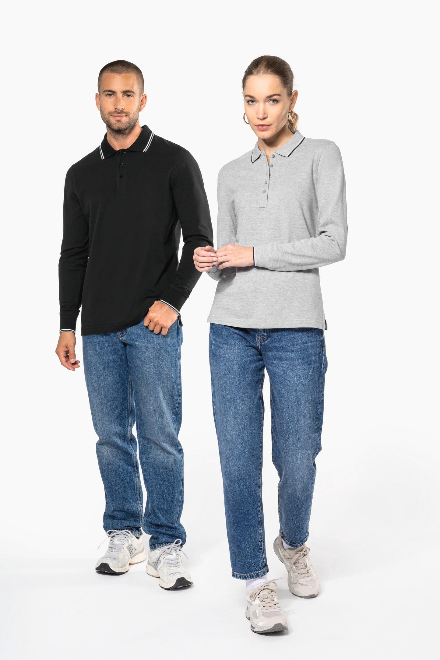 K280 - Polo piqué uomo maniche lunghe