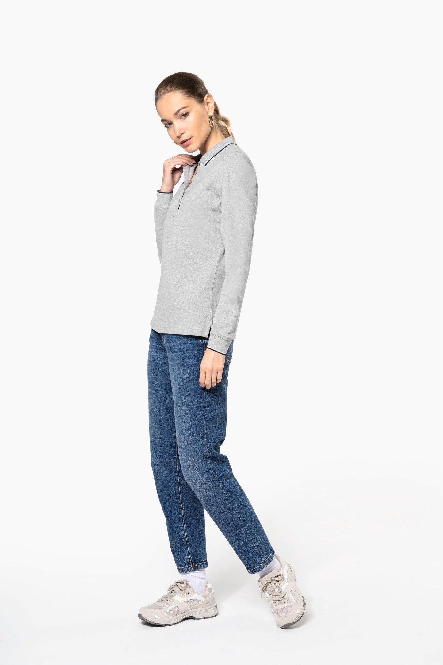 K281 - Polo piqué donna maniche lunghe
