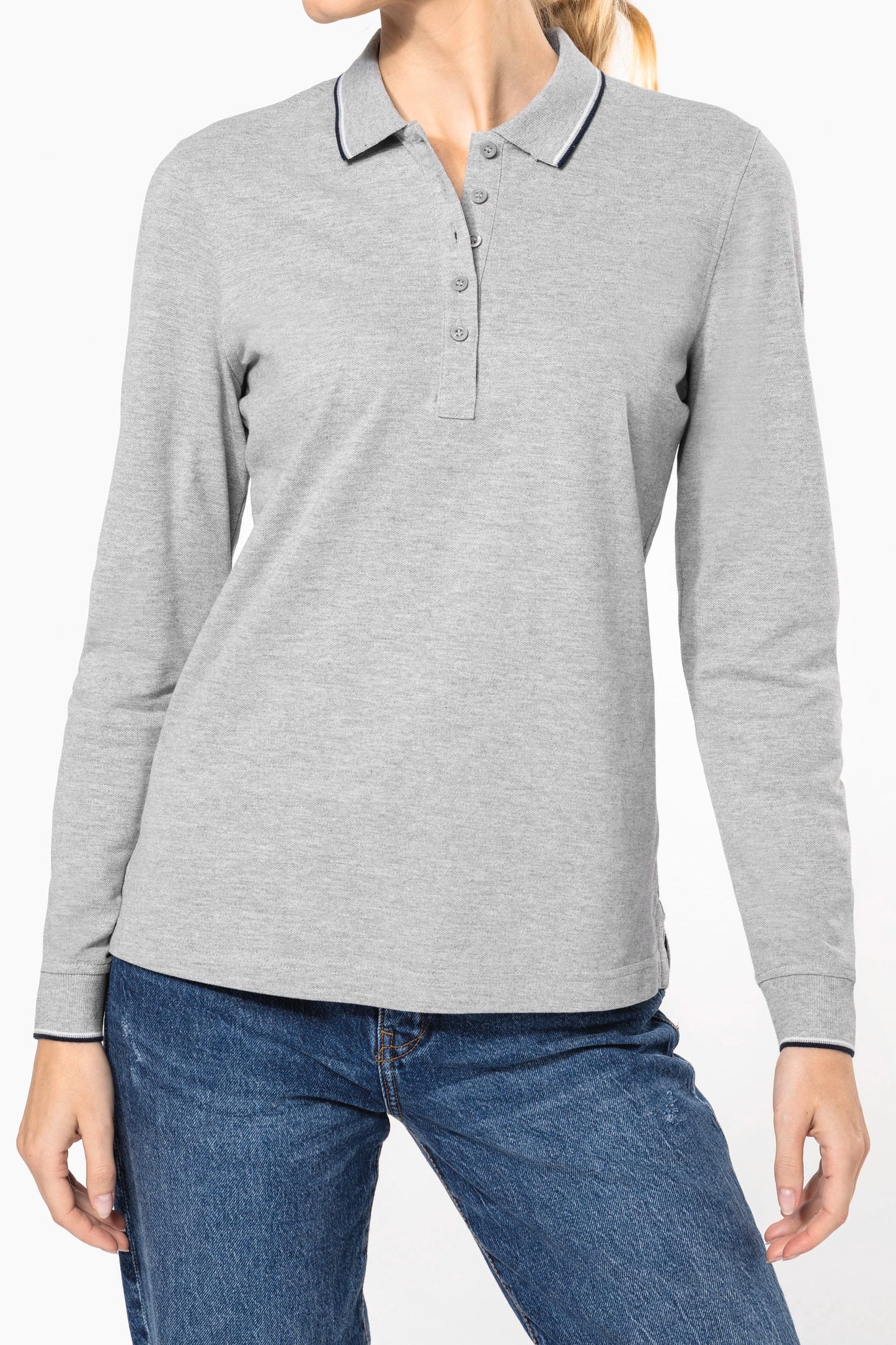K281 - Polo piqué donna maniche lunghe