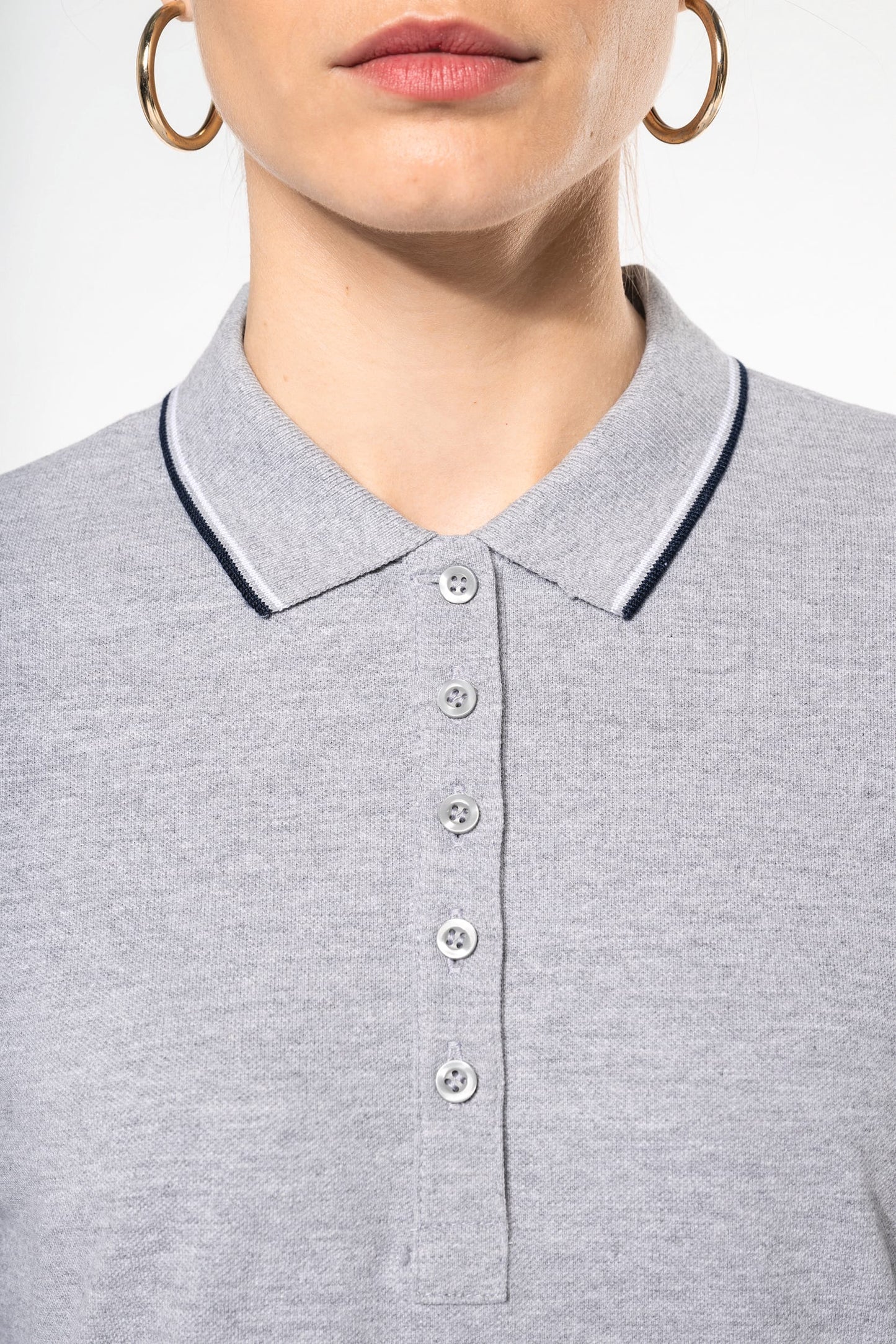 K281 - Polo piqué donna maniche lunghe