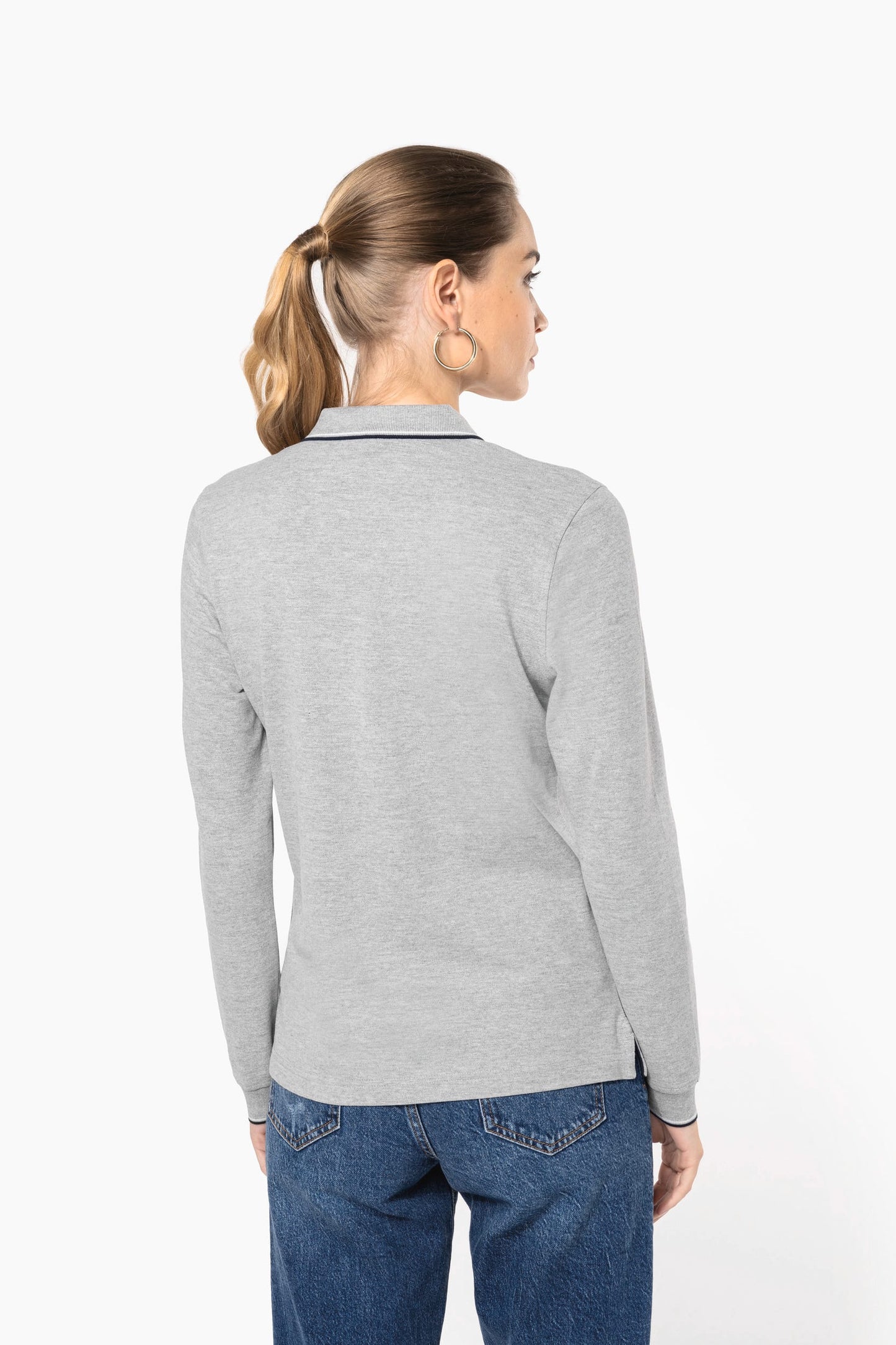 K281 - Polo piqué donna maniche lunghe